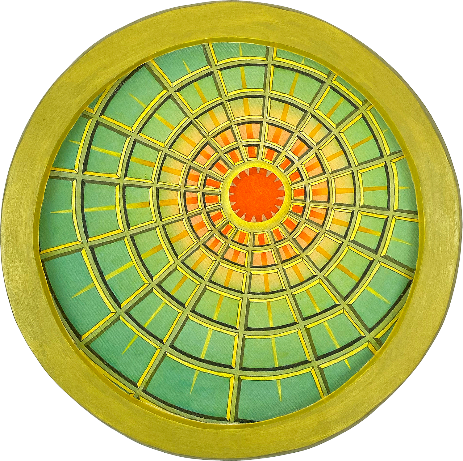 Julia Policastro &ndash; Sun, 2023, Oil on canvas, mixed media, 14 in