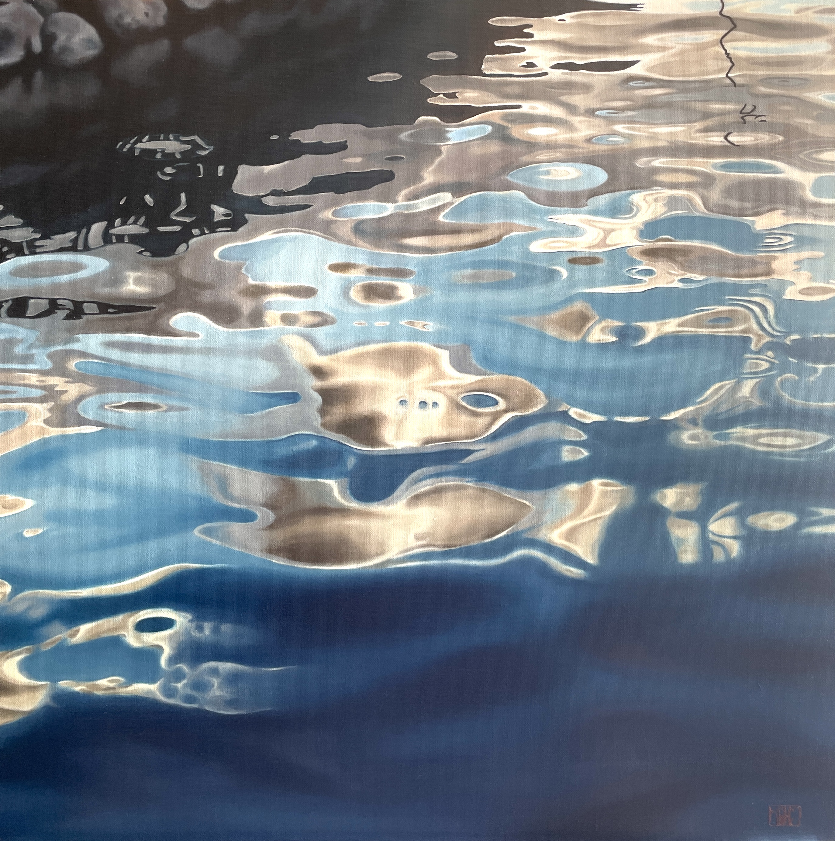 606–Wasser Grettislaug70x70 cmAcryl / Öl auf Leinwand2023︎ Bild kaufen