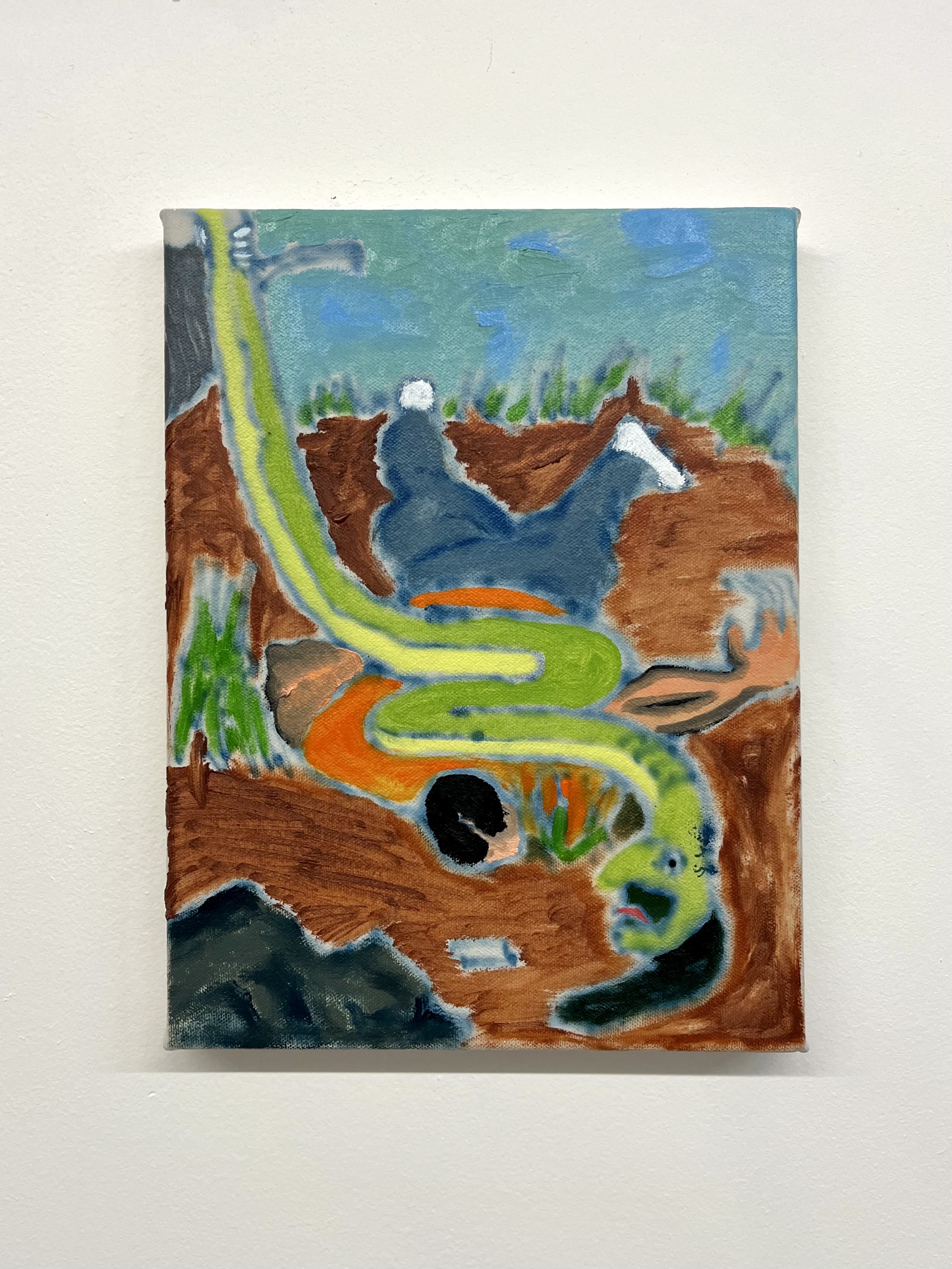 Aspect of constriction, oil and acrylic on canvas, 9'' x 12'', 2025