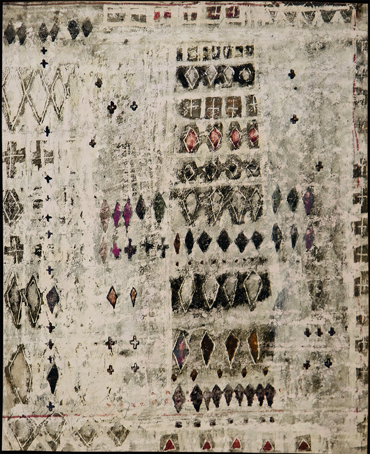 Design for handmade carpet. Gouache, wax. Painting on cardboard. 1960's