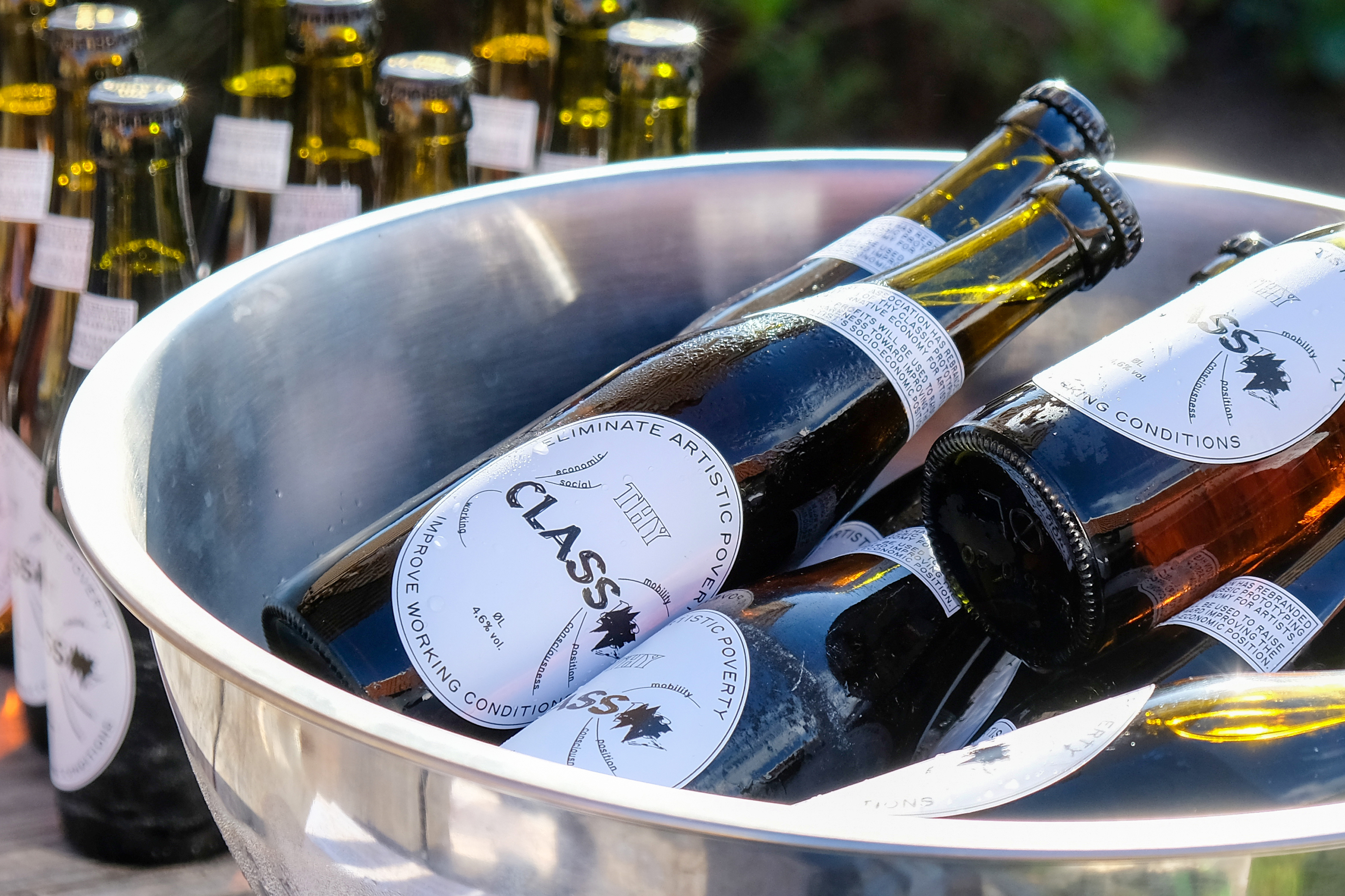 Reconceptualized beer as a collective artwork, Eliminate Artistic Poverty, Improve Working Conditions,  Aalborg Artist’s Association (AAAA), Skal Contemporary, Baghaven, Skagen, 2022