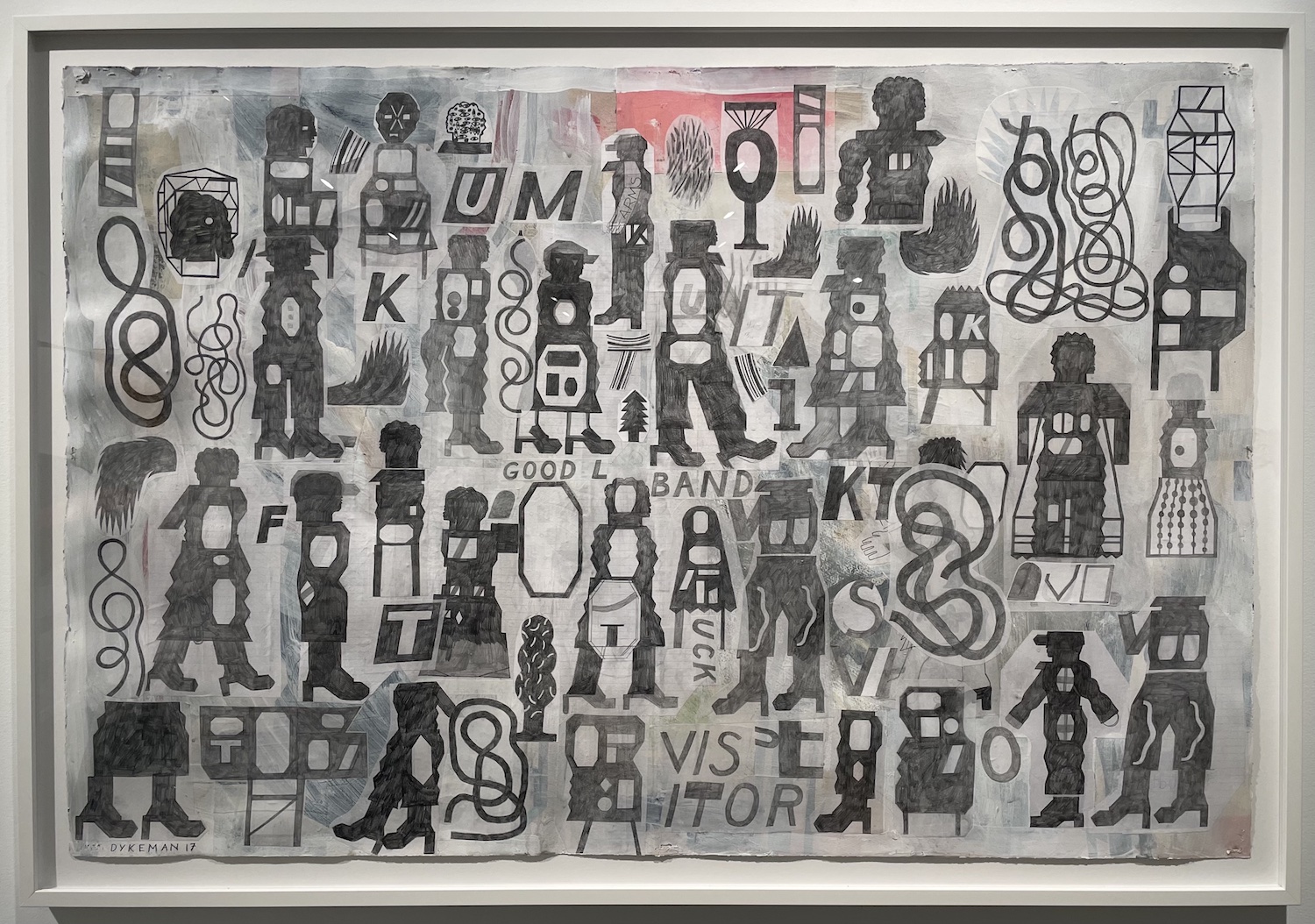 Warren Dykeman, Good Band, 2017, Acrylic and graphite on paper, 30 x 45 in. (framed dimensions 33 1/4 x 48 1/8 in.)