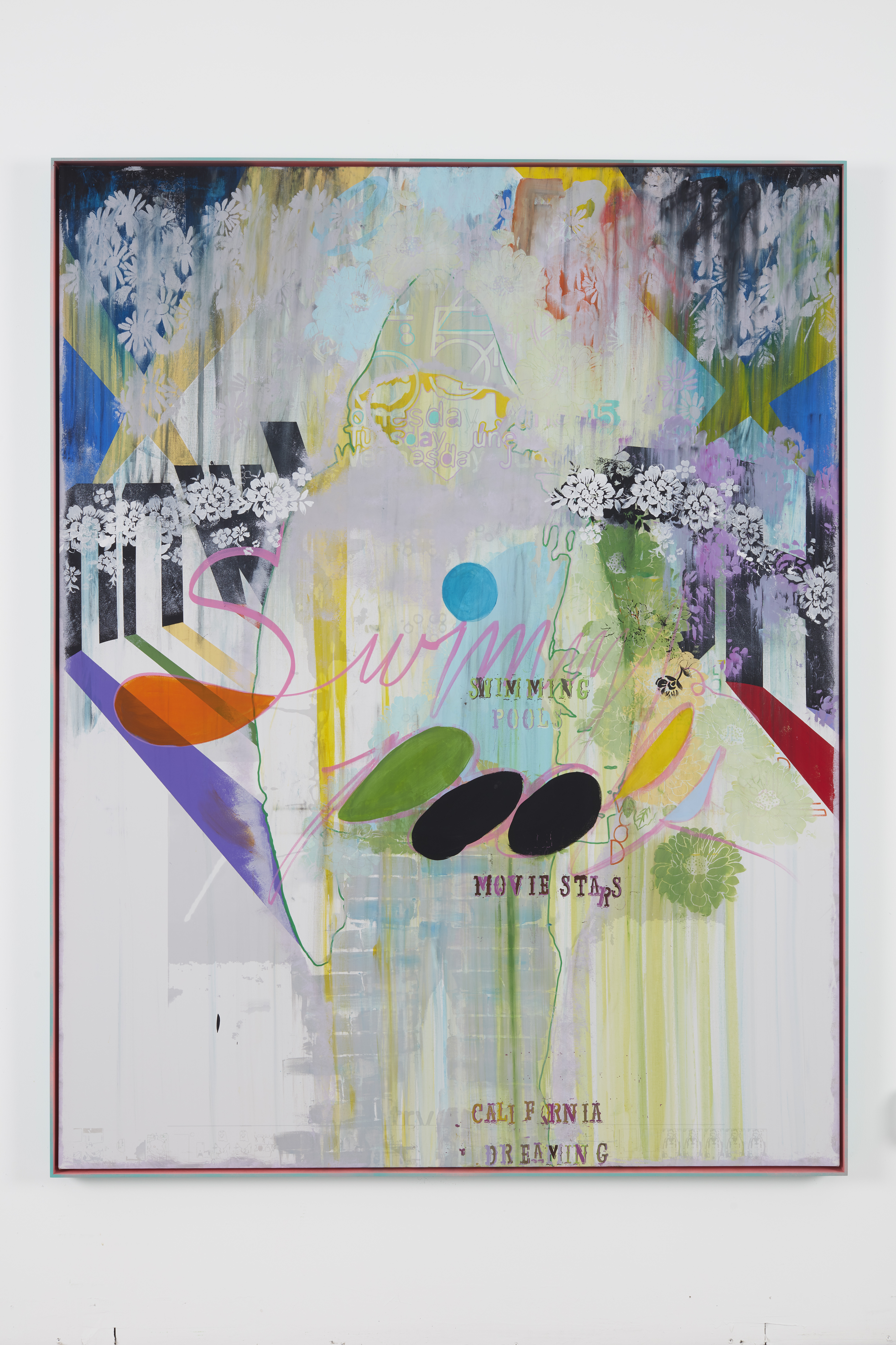 Michael BevilacquaSwimming Pools, Movie Stars, 2018Acrylic on Archival Printed Canvas 74 x 56 inches