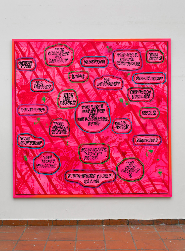 "Discothèque n°5 (rose encens)", 2021, Acryl on canvas, 200x200 cm