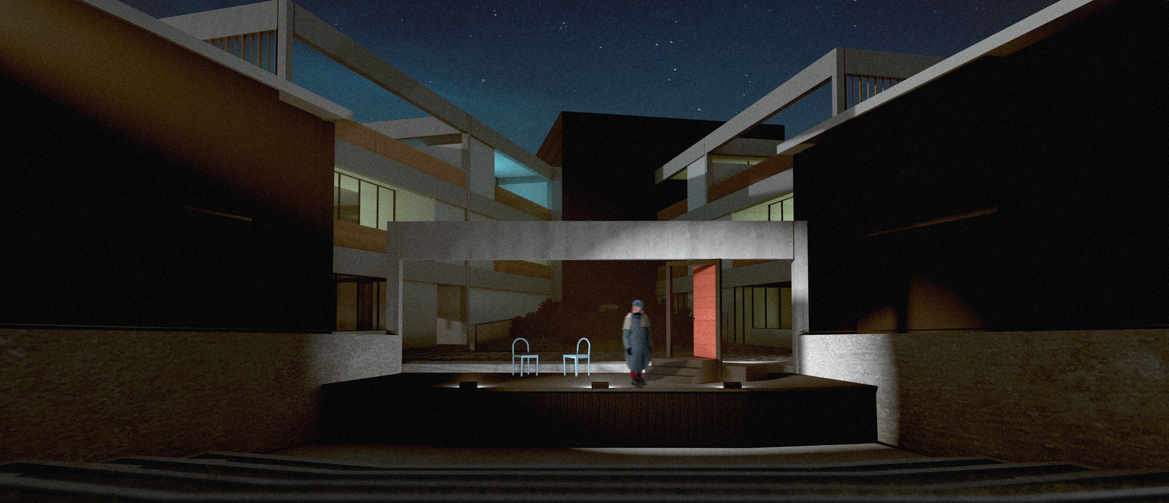 ack Rusk - Everyday Acts New Haven - Amphitheater at Night