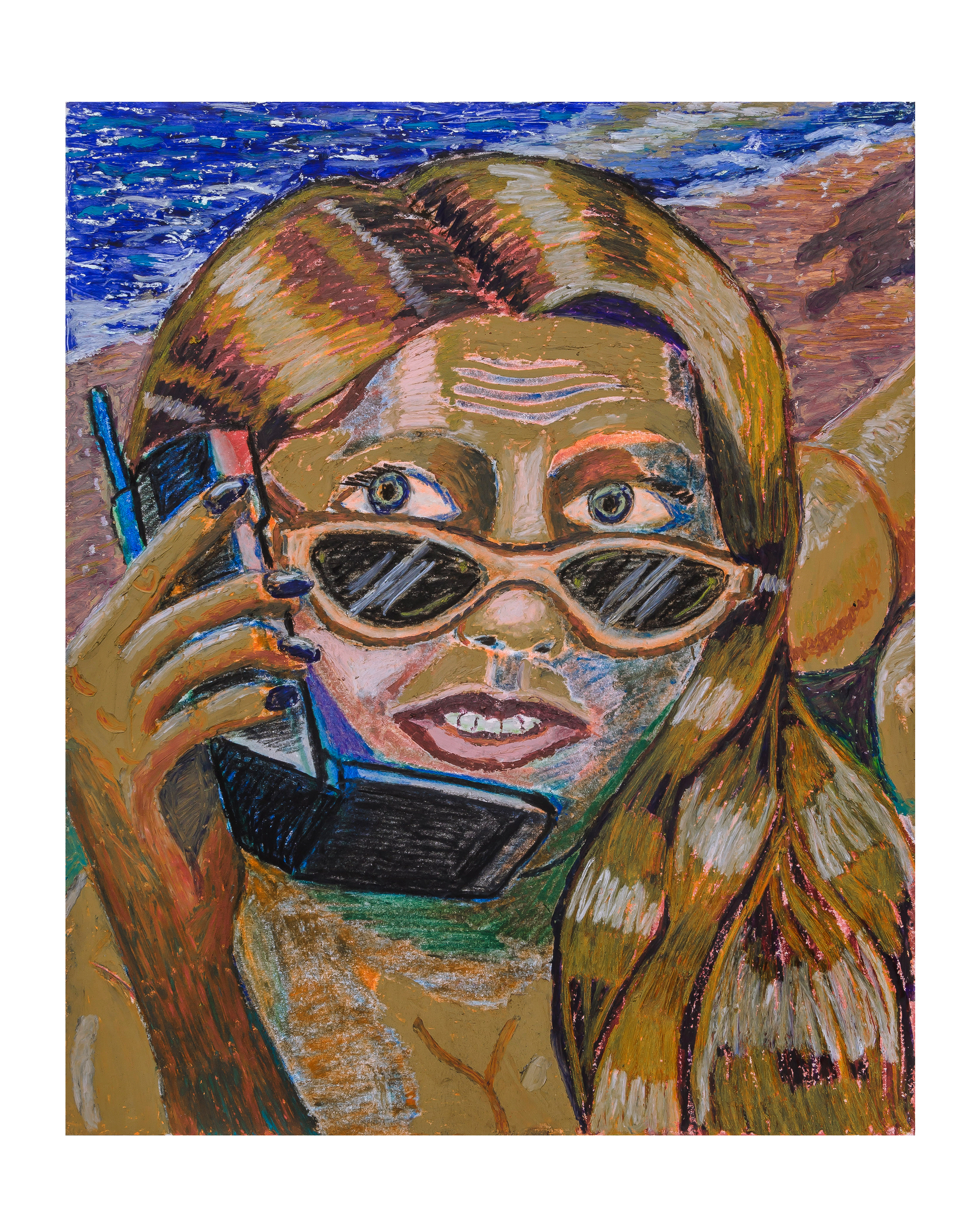 Steph Says "Totally" // Oil pastel on paper  //  11 x 17 inches  //  $950.00