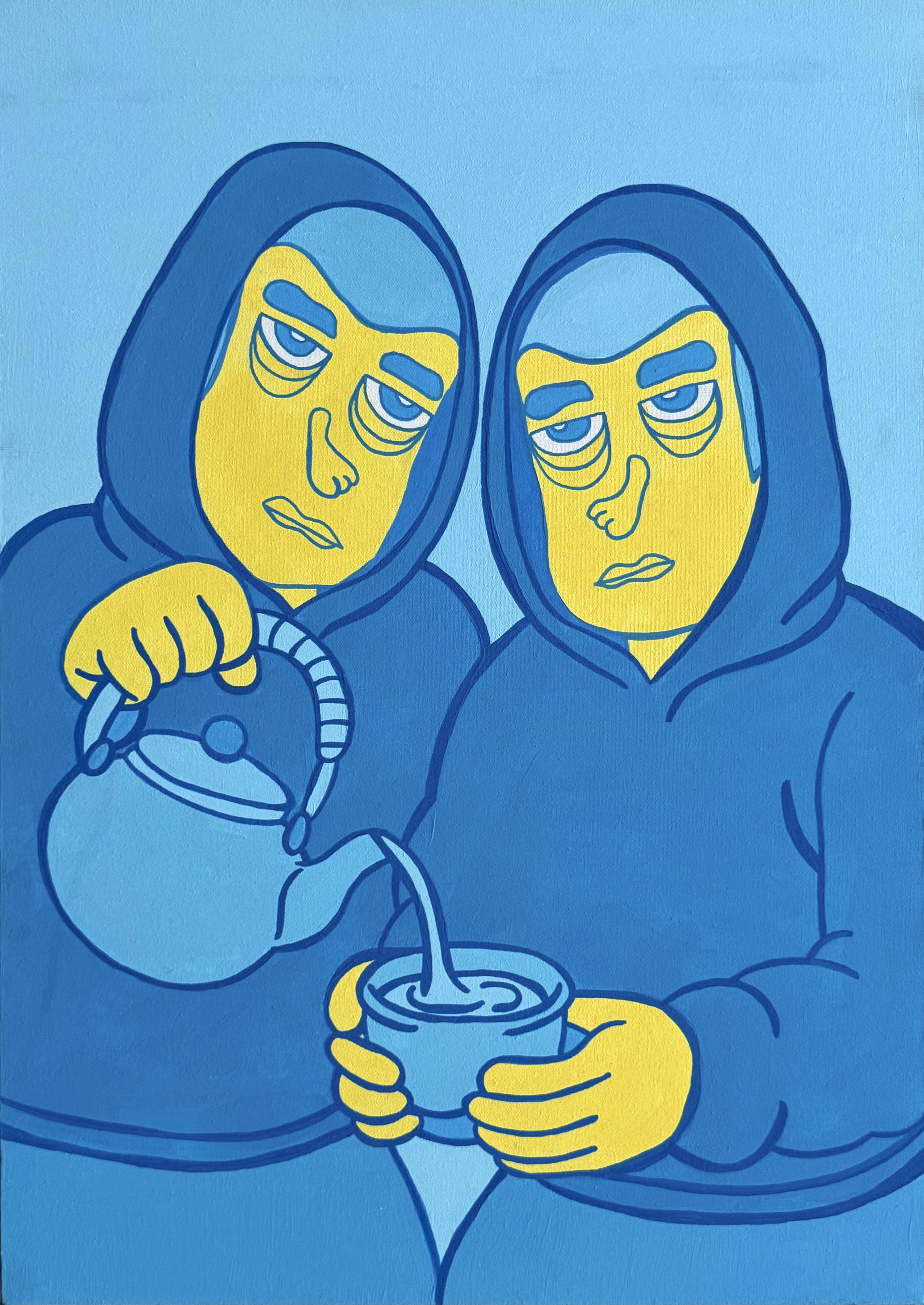 Hamza Sellmy, Untitled, Acrylique sur toile, 50x70cm, 2025