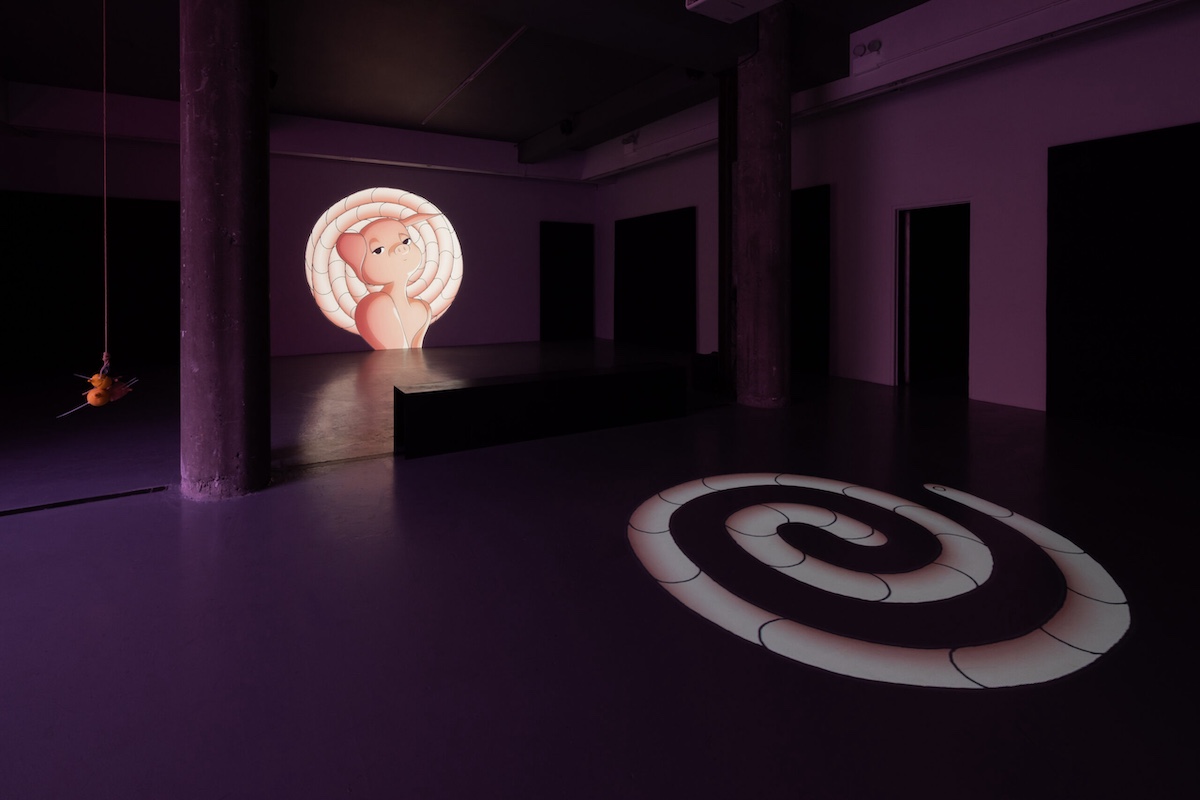 Sibyl Montague, installation view of Claí na Péiste / Worm’s Ditch, Temple Bar Gallery + Studios, Dublin, 2022. Photo: Bowe O’Brien Photography