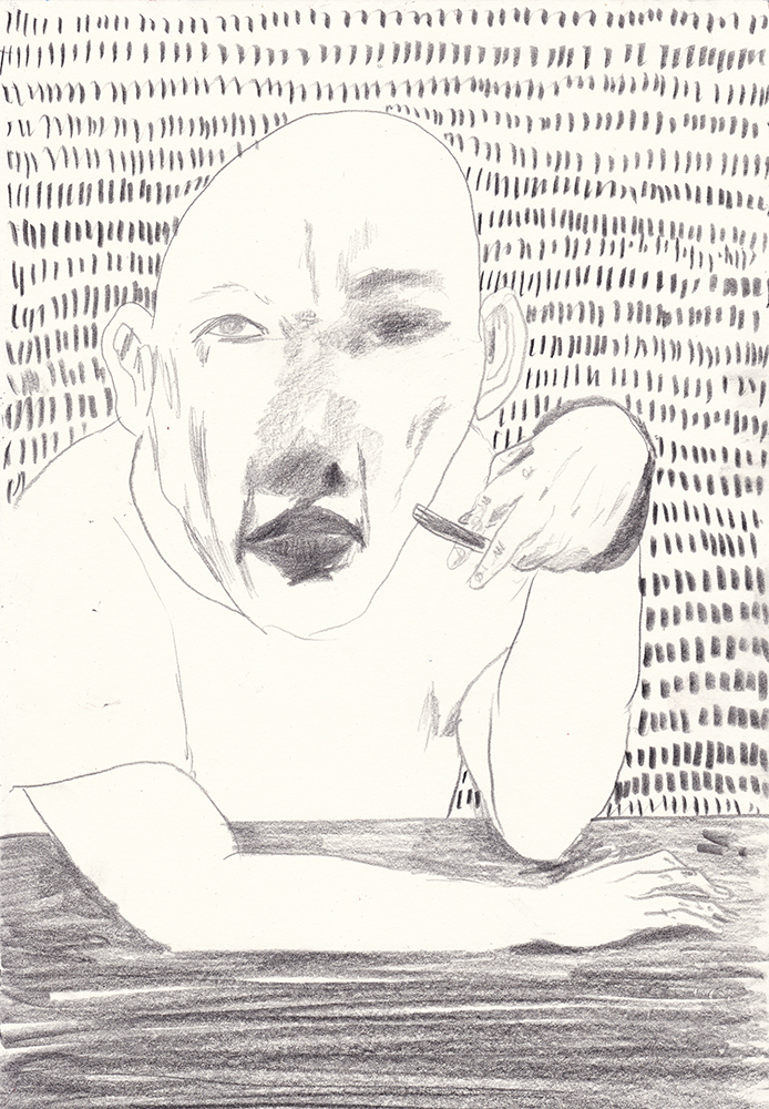 담배 한 대 피고 가자, 2018, pencil on paper, 29.7*21(cm)