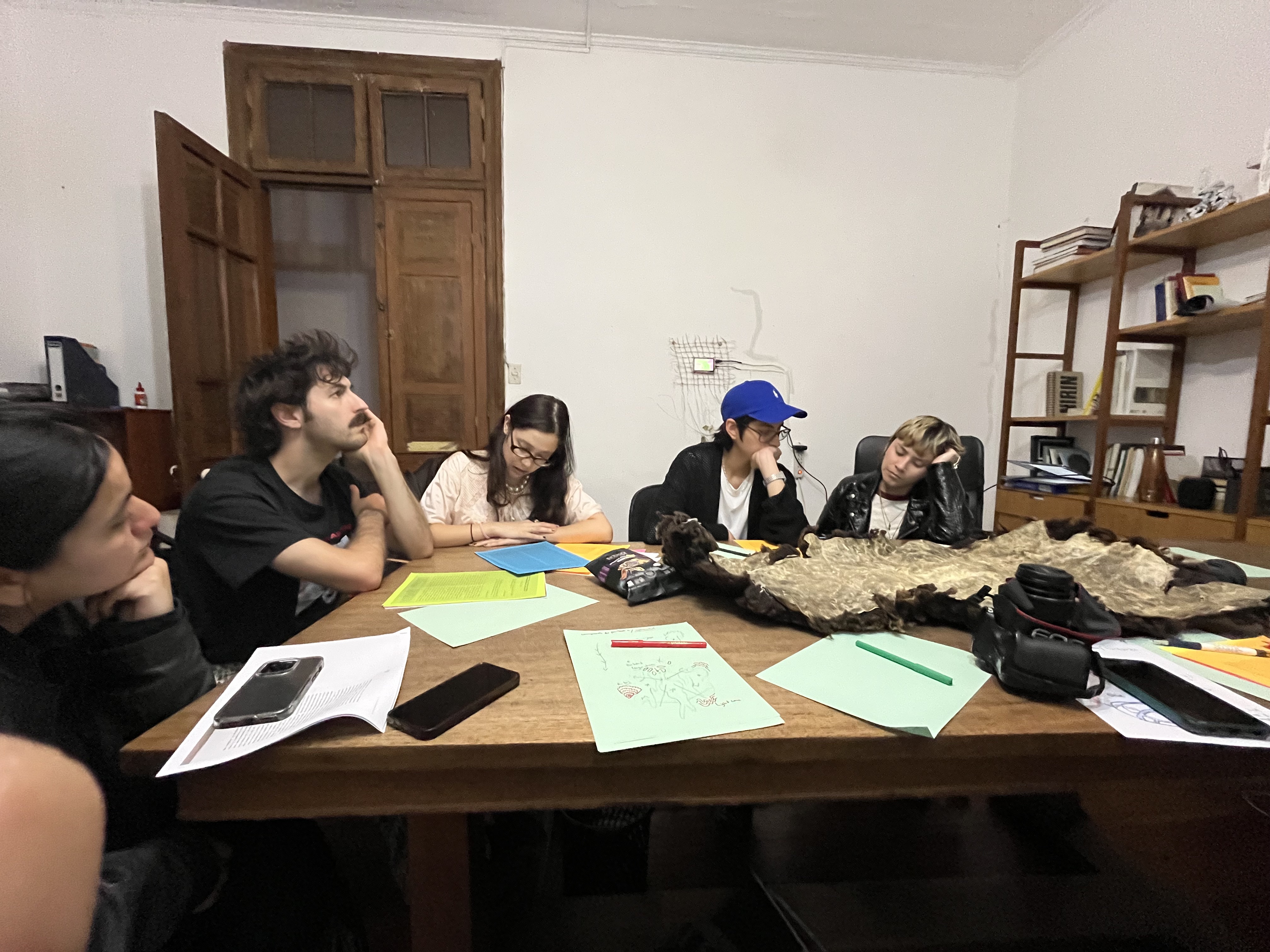 Participants reading during the session