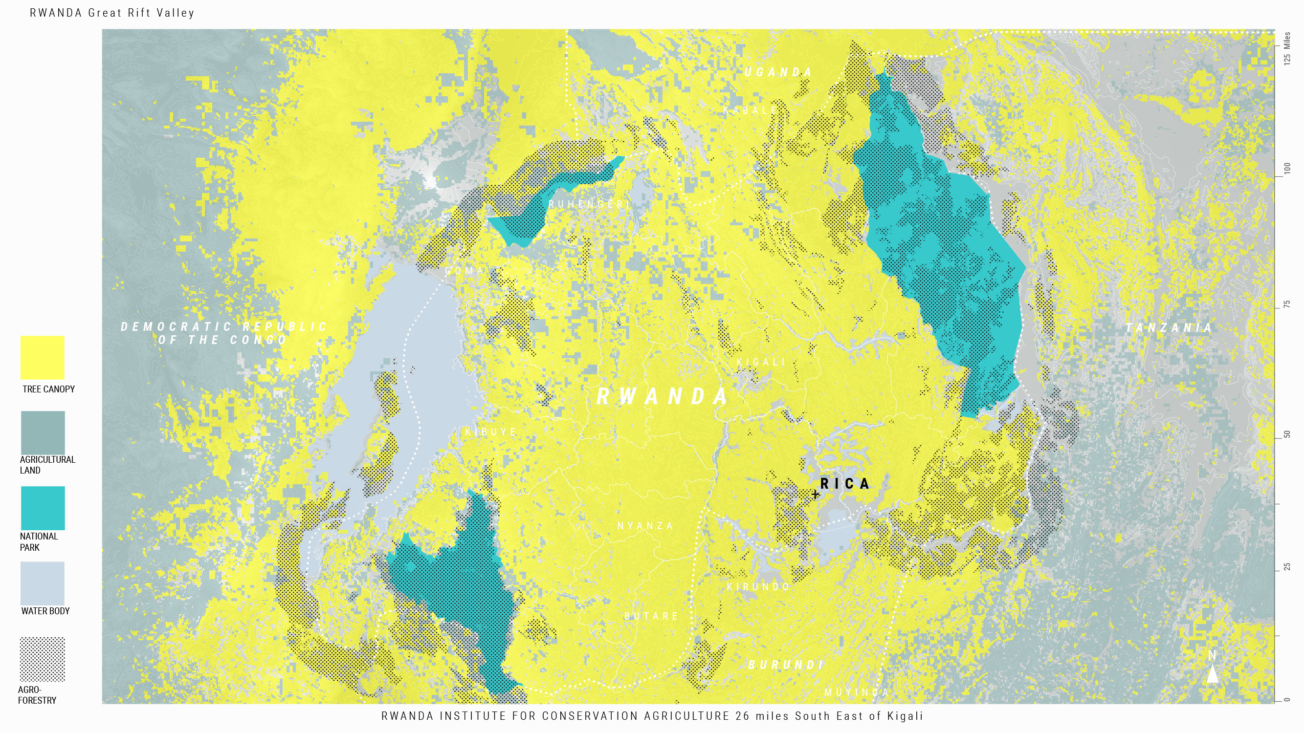 Figure 1. The Rwanda Institute for Conservation Agriculture is located 26 miles southeast of Kigali, the capital of Rwanda.