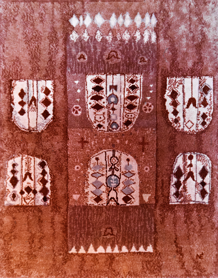 Handwoven wool carpet. Limited edition. 1980's