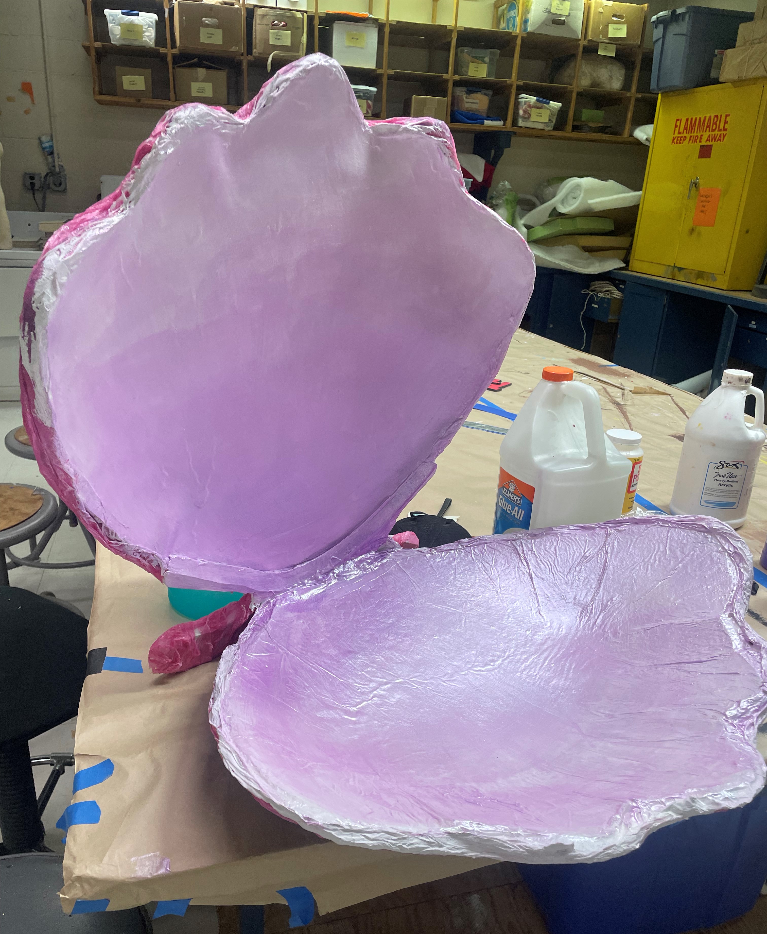 Coating the inside with paint mixed with a pearlescent finish