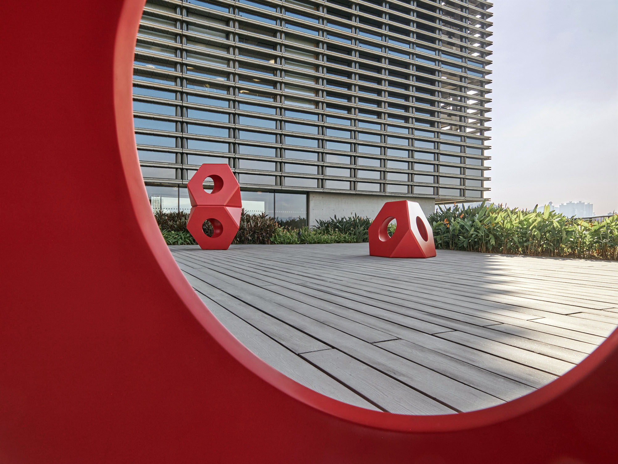 M+ Museum Hong Kong art sculptures, art installation, red