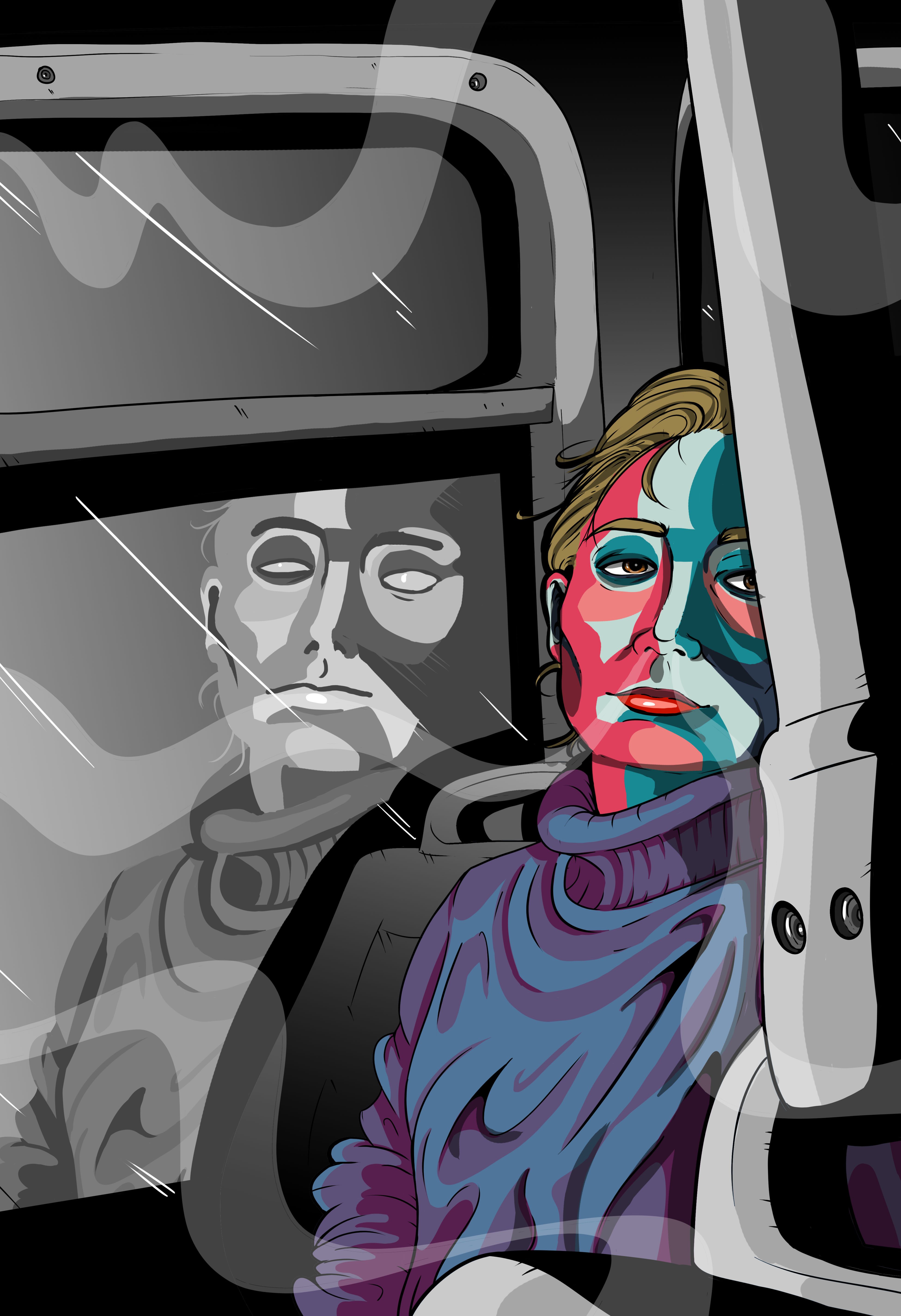 Stranger on a Bus, Photoshop (2018)