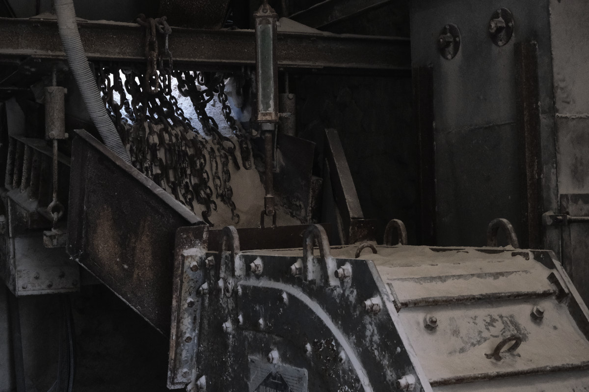 en direction d'un broyeur