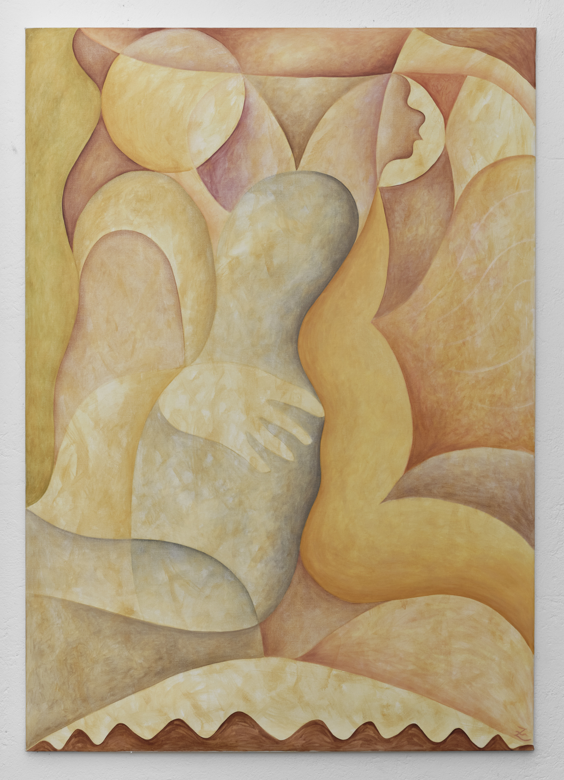 Zahra Holm. The laid hand, 2024 Oil on canvas 48 x 68 1/8 in 122 x 173 cm