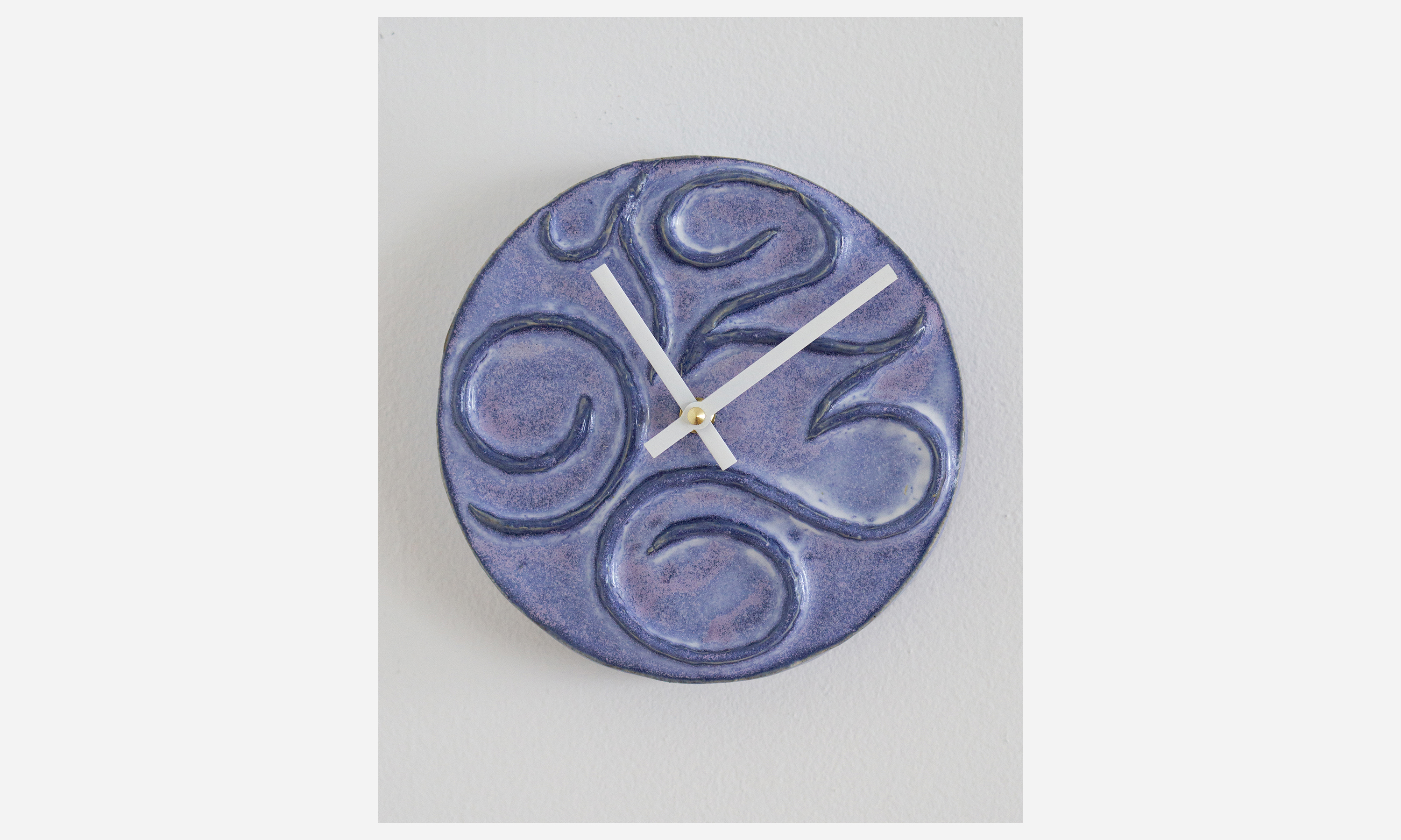 4 Numeral Clock, glazed ceramic, 7.5 x 7.5 x 2 inches, 2024