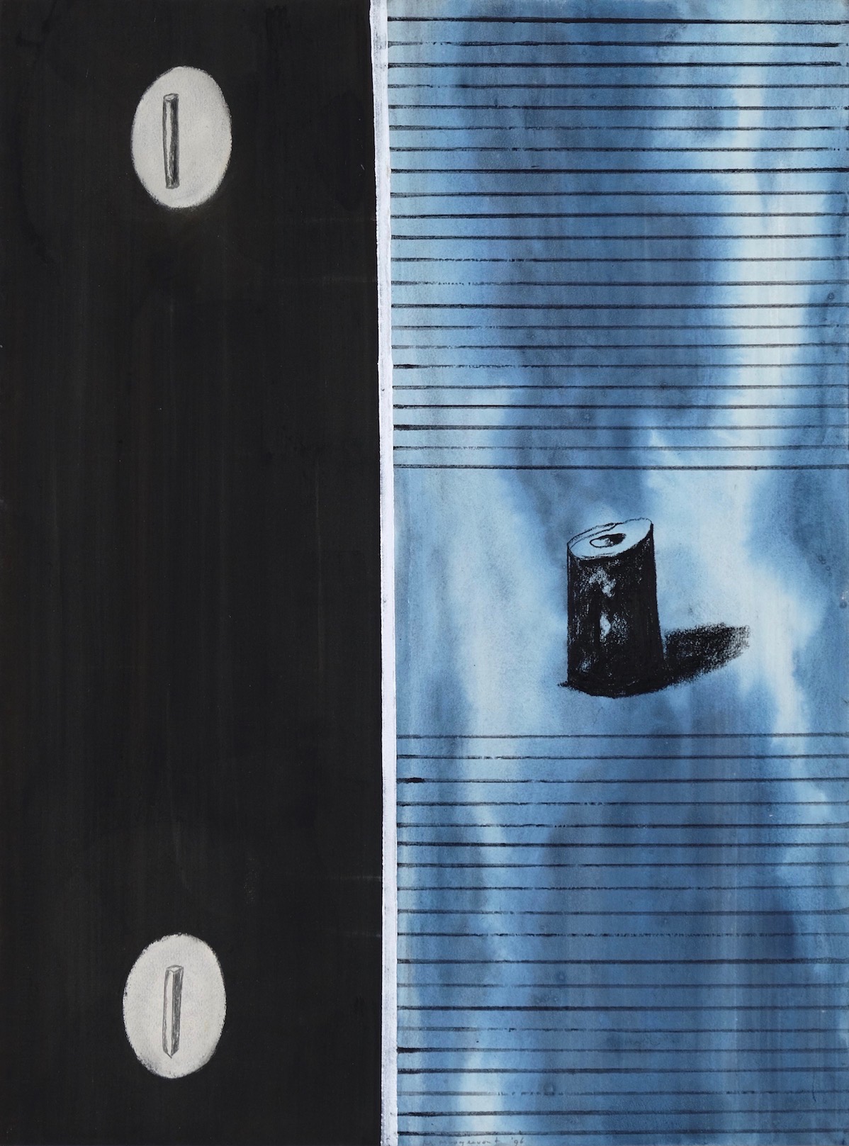 Untitled 1996, mixed media on paper, 76 x 56 cm