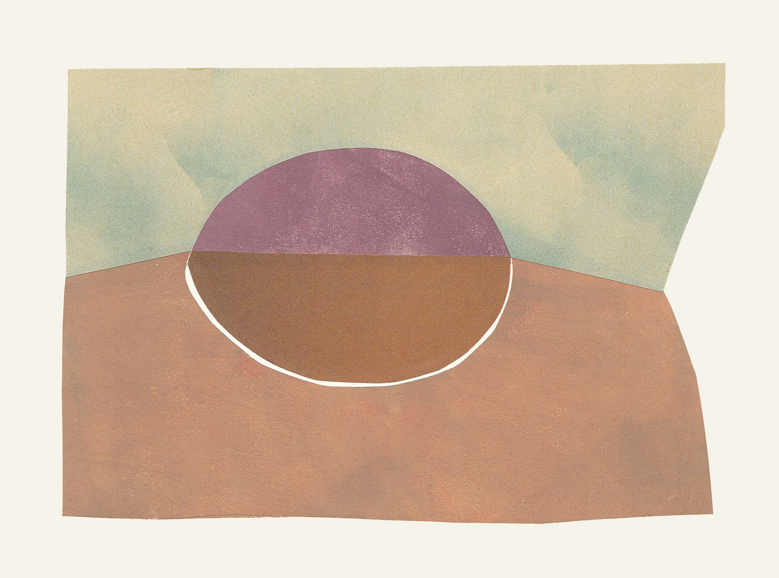 Staying Afloat, 2021, newsprint & ink collage