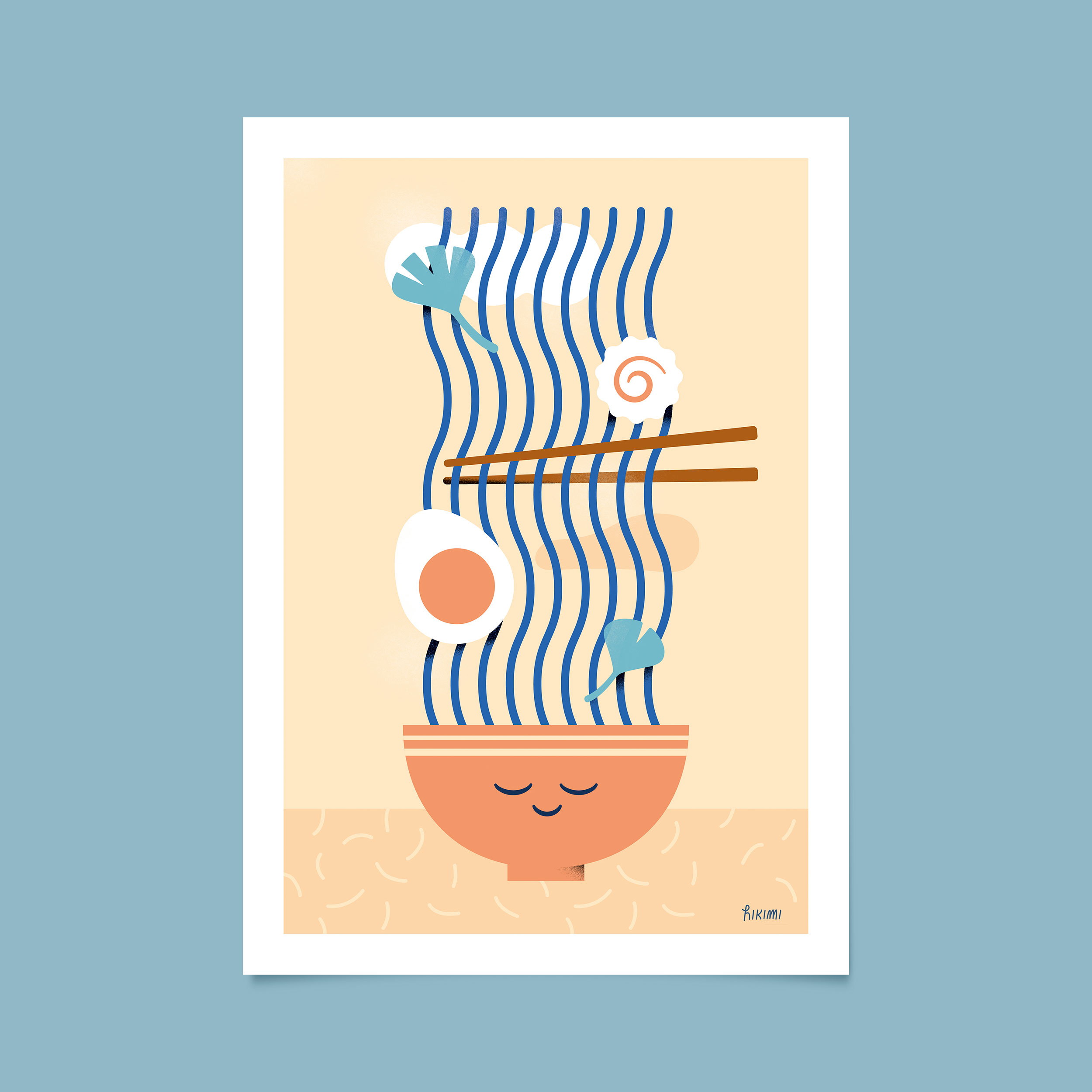 Illustration of Ramen print by Hikimi available for purchase.