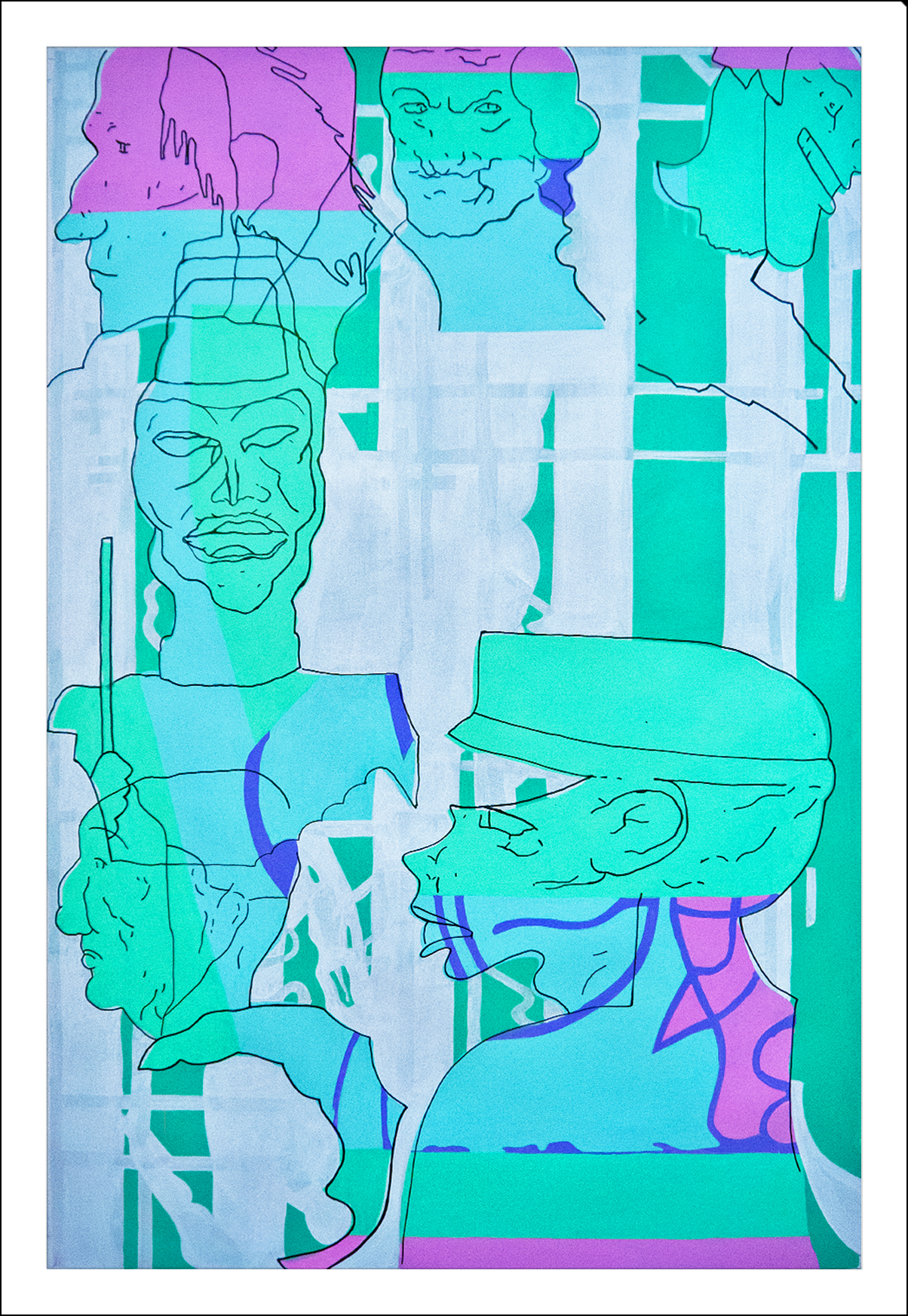 Politicians, Family, Friends, Soldiers, and Circus Performers, 2023; Acrylic on canvas; 54" x 36"