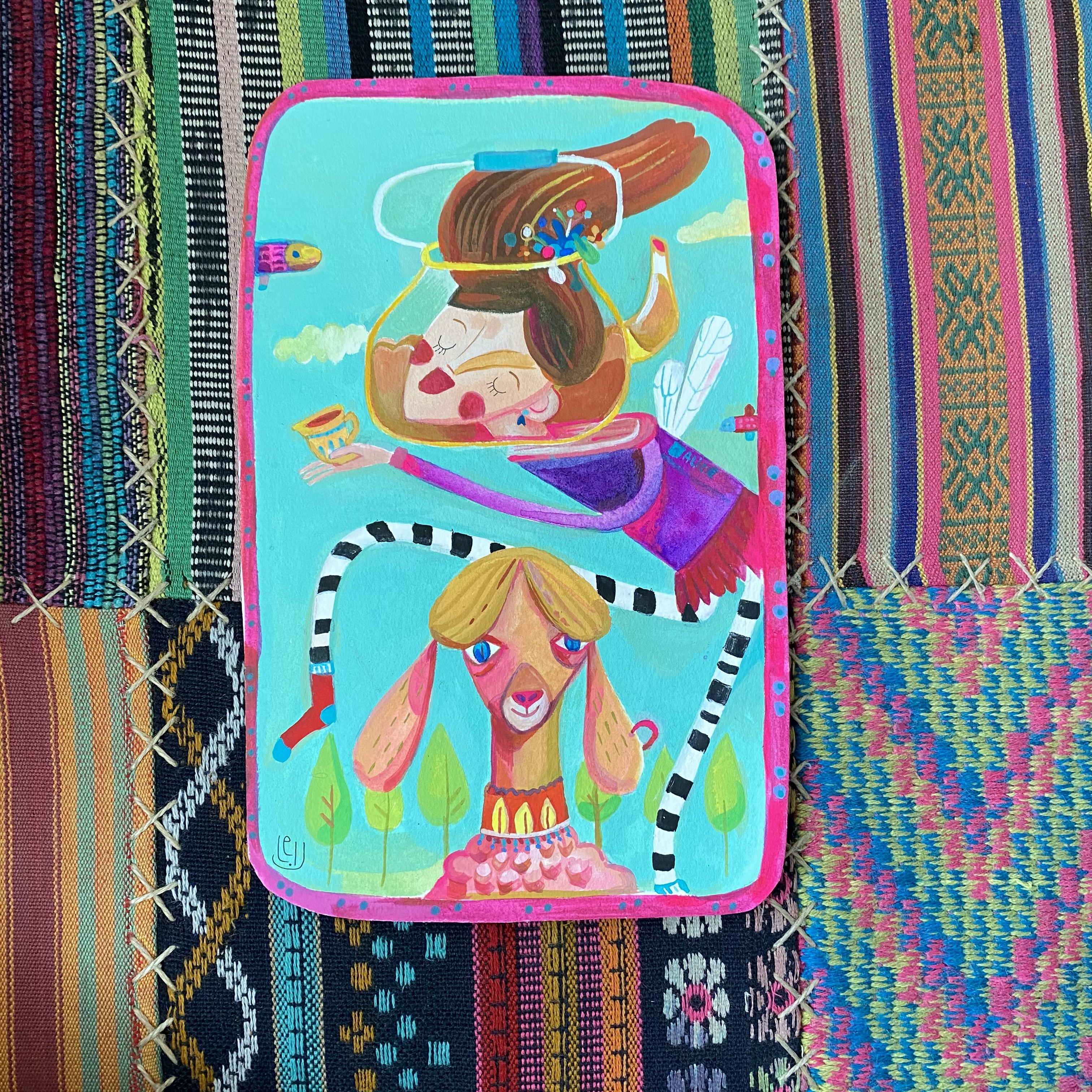 Original Artwork on cotton board.