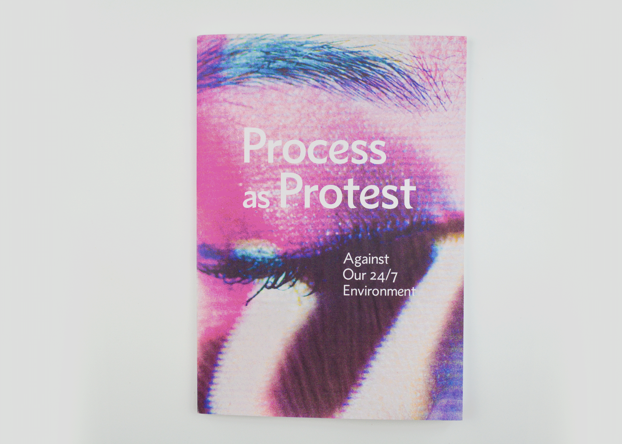 MFA Thesis Book: Process As Protest Against Our 24/7 EnvironmentProcess As Protest is more than a synopsis of my MFA thesis work, it's a story about my journey as an MFA-Graphic Design student and my values as a designer. I began my thesis journey determined to use a specific, pre-determined design process to examine certain technologies through a critical lens. Through my thesis experience, and through the making of this book, I learned that process doesn’t have to mean following hard rules. It can simply be about using the tools you enjoy to create work you feel excited about. And then doing it again. And again. What holds importance to me, is using my creative process—however it may change over time—to create work that I consider a natural extension of who I am as a person. Notes: Creative writing, perfect-boundSize: 5 x 7 inches; 100 pagesView more photos of Process As Protest