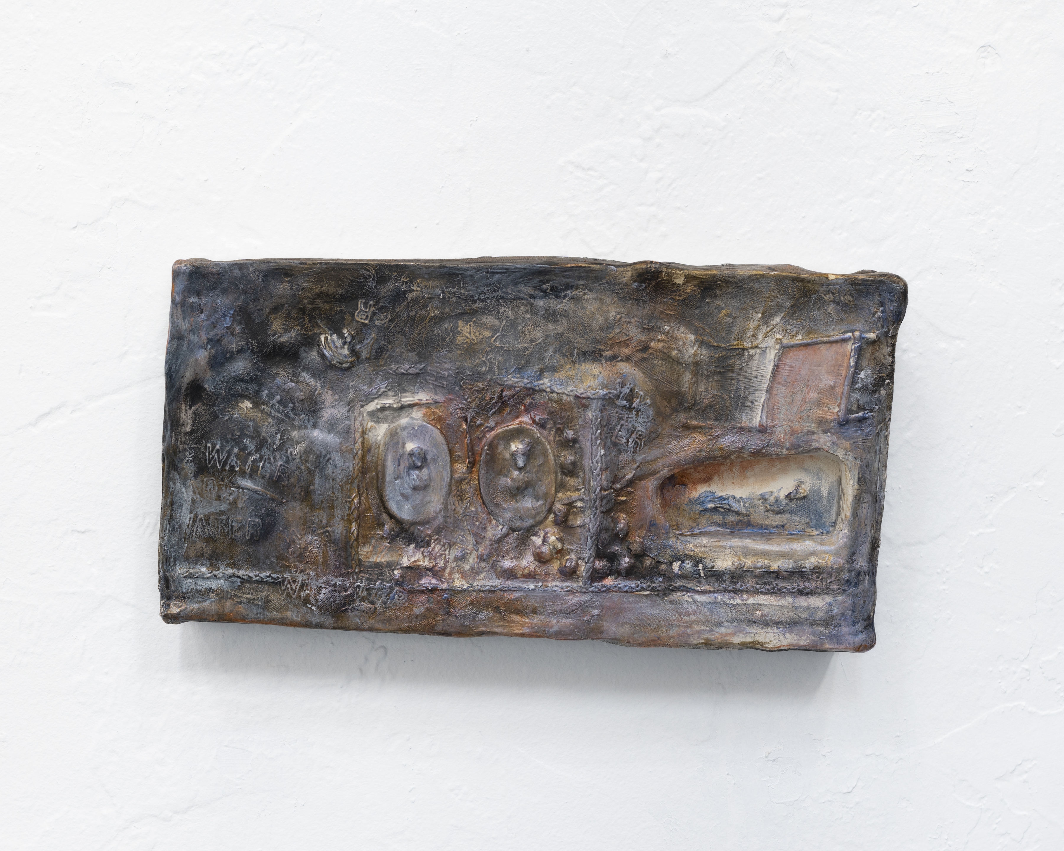 Tablet Ⅰ 2022 Plaster, mica pigment, acrylic 13.75” x 7”