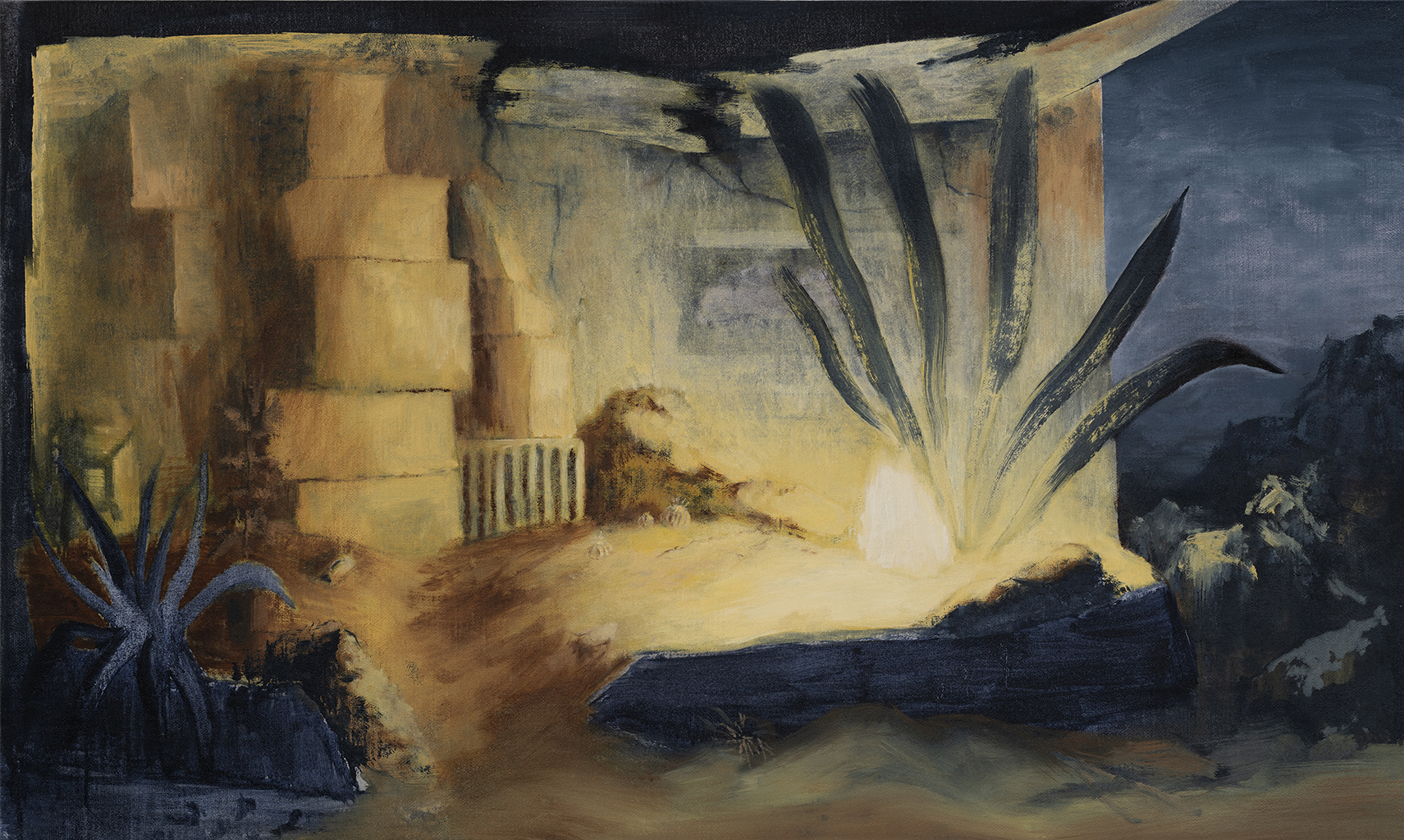 The Beginning of the Hour. 97 x 162 cm. oil on jute. 2024 - 15/15