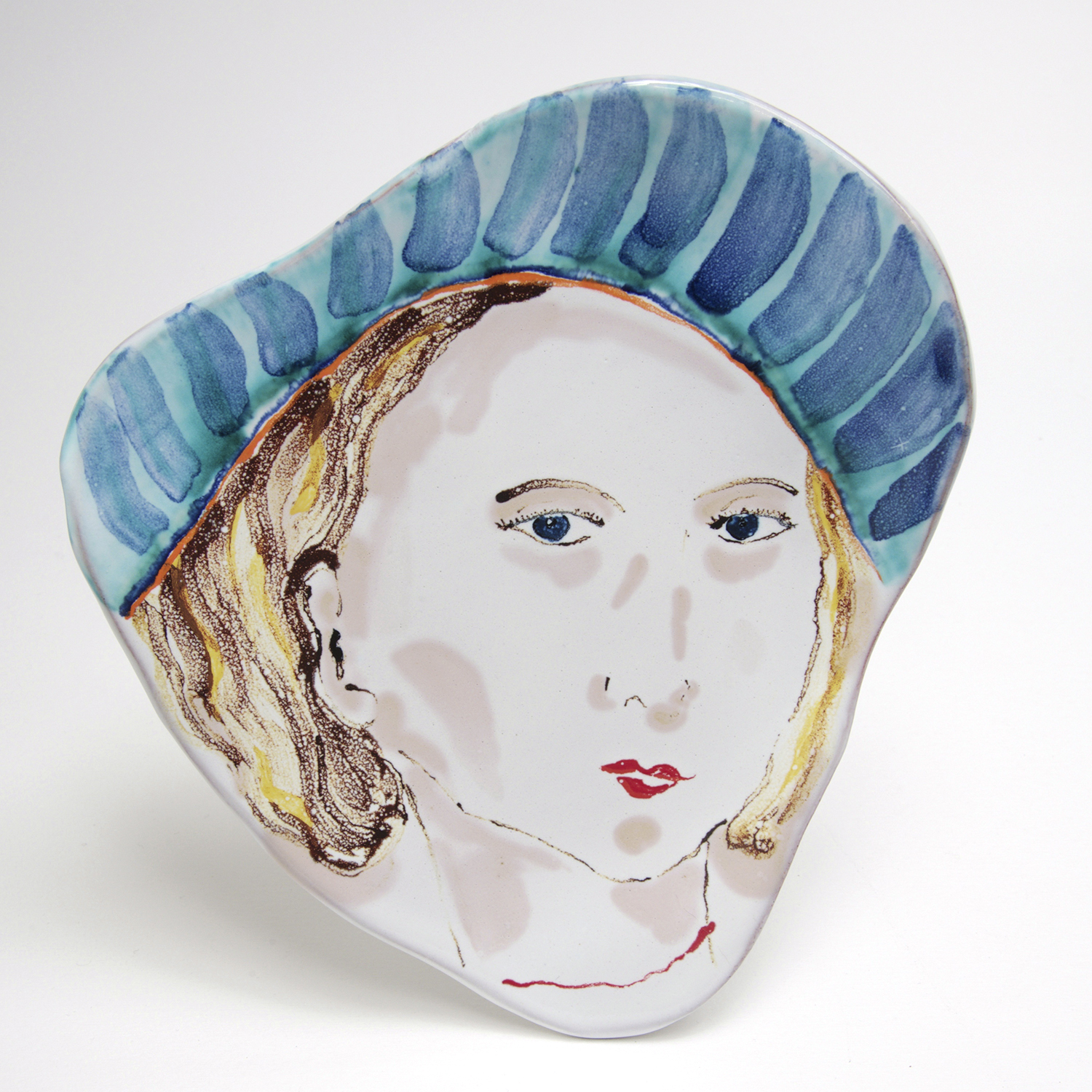 Woman with turqouise beret. SOLD