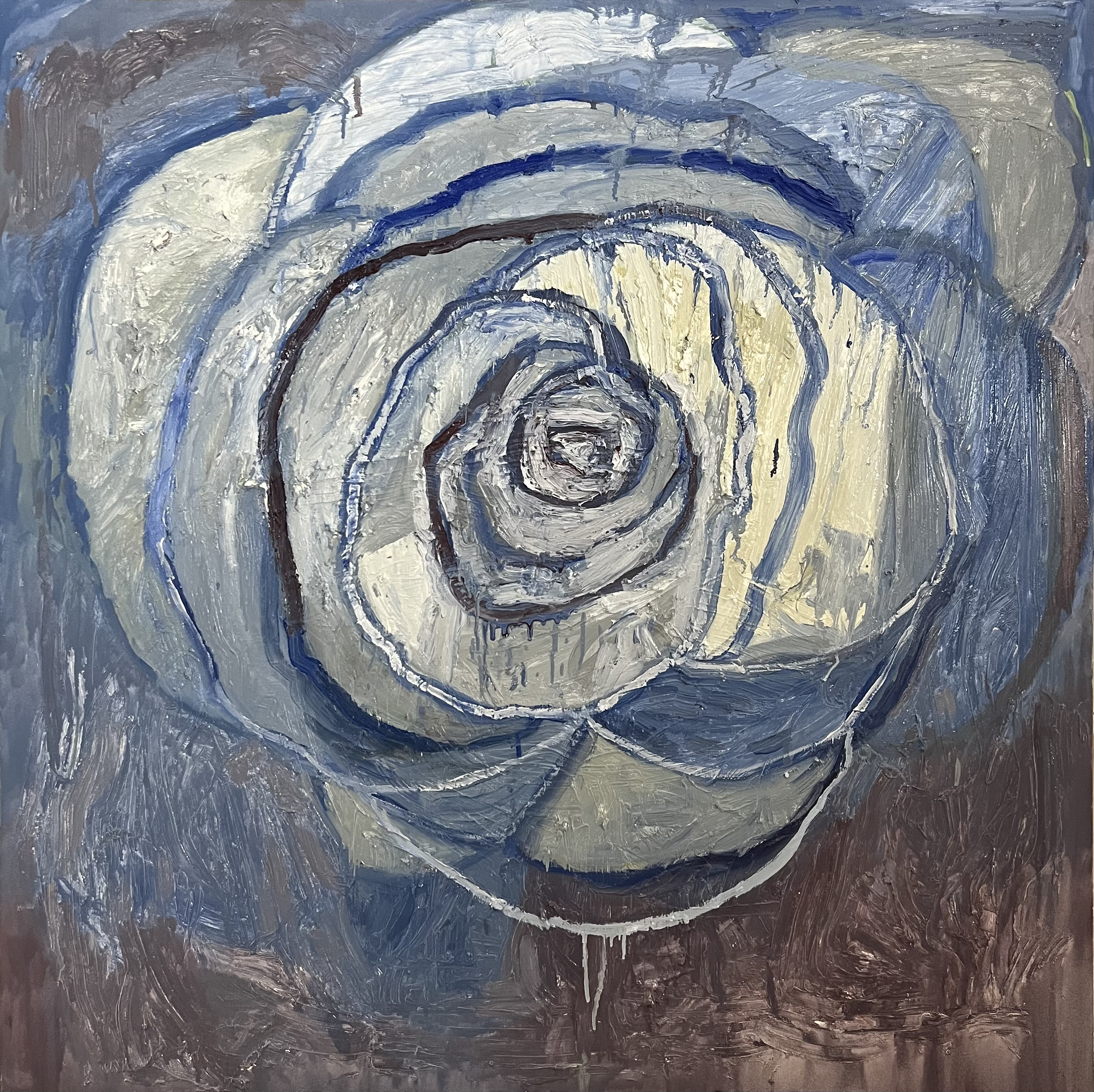 simone camellia, 2022, oil on canvas, 48"x48" in