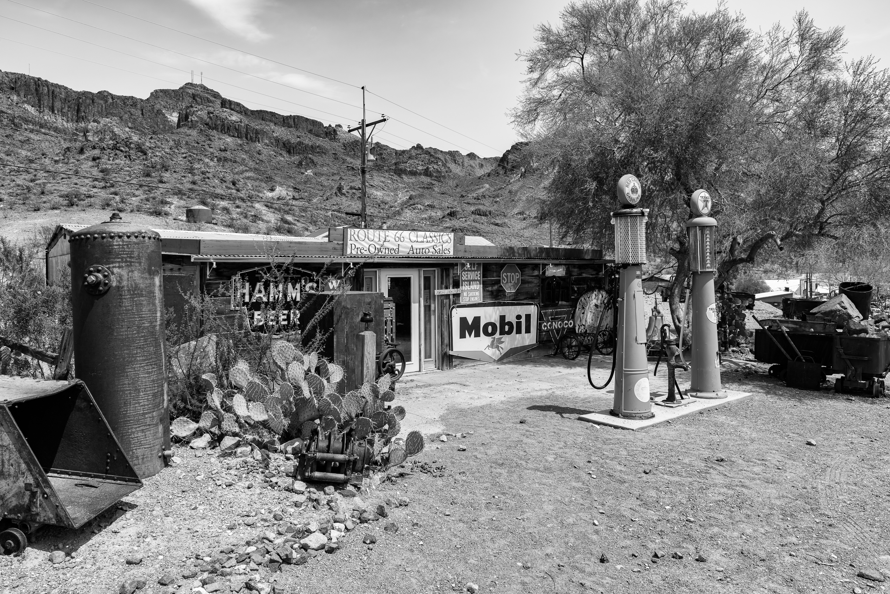 Oatman, ancienne ville minière (or). Arizona, Comté de Mohave, traversé par la route 66.