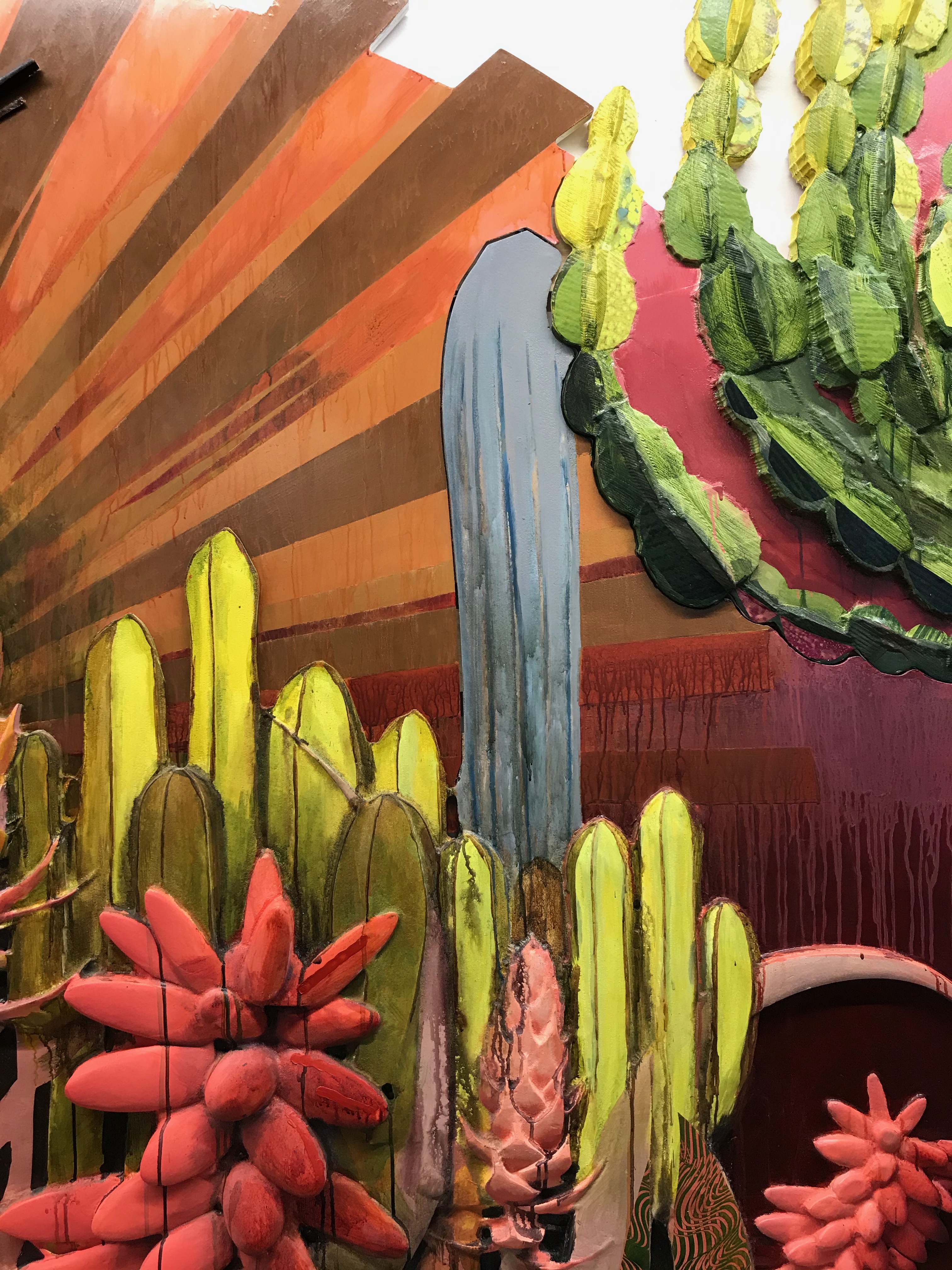  Exposition, Detail, Acrylic on MDF, 2021. Facebook, Burlingame, CA 