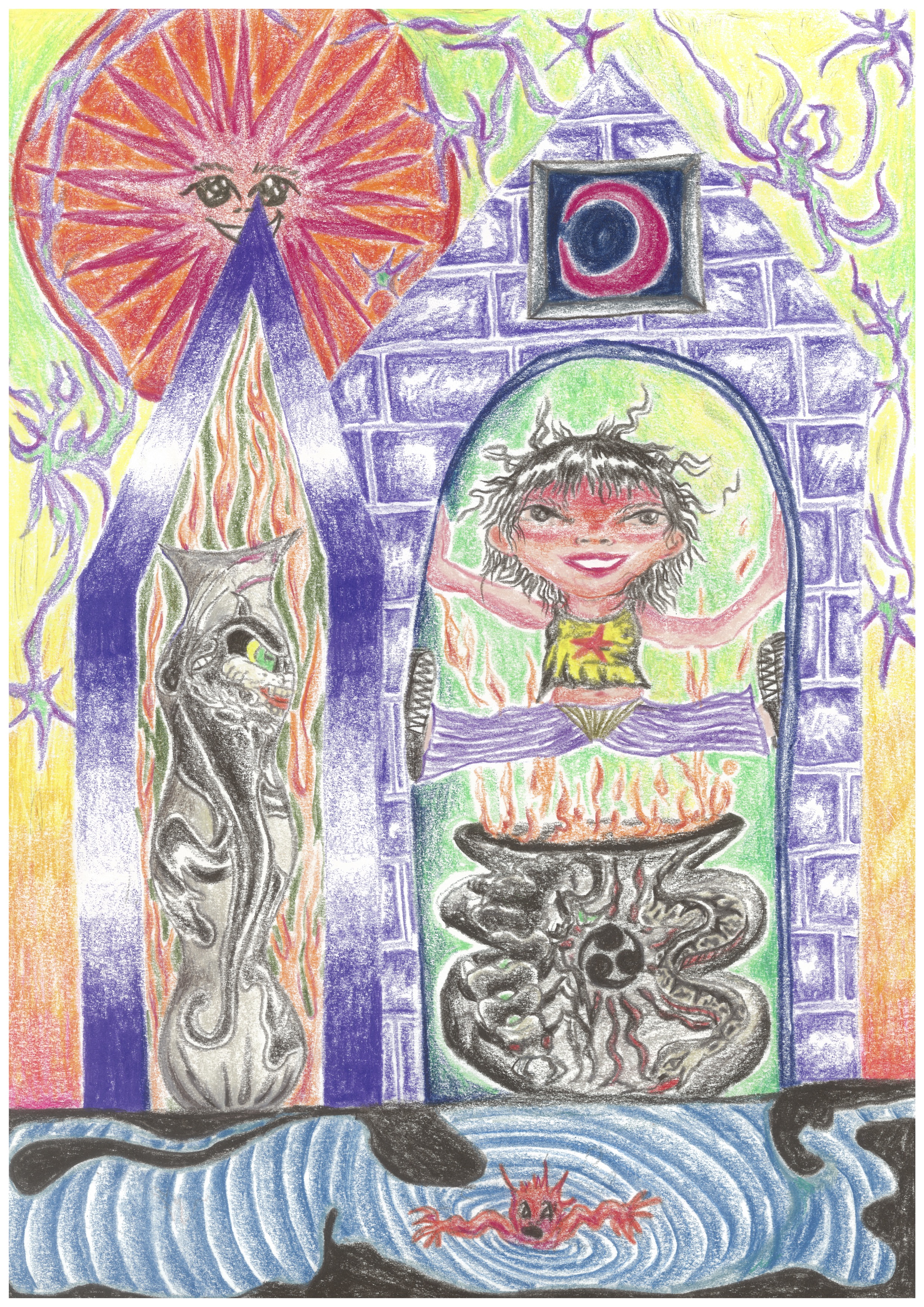 castle (2022), coloured pencil on paper. A4