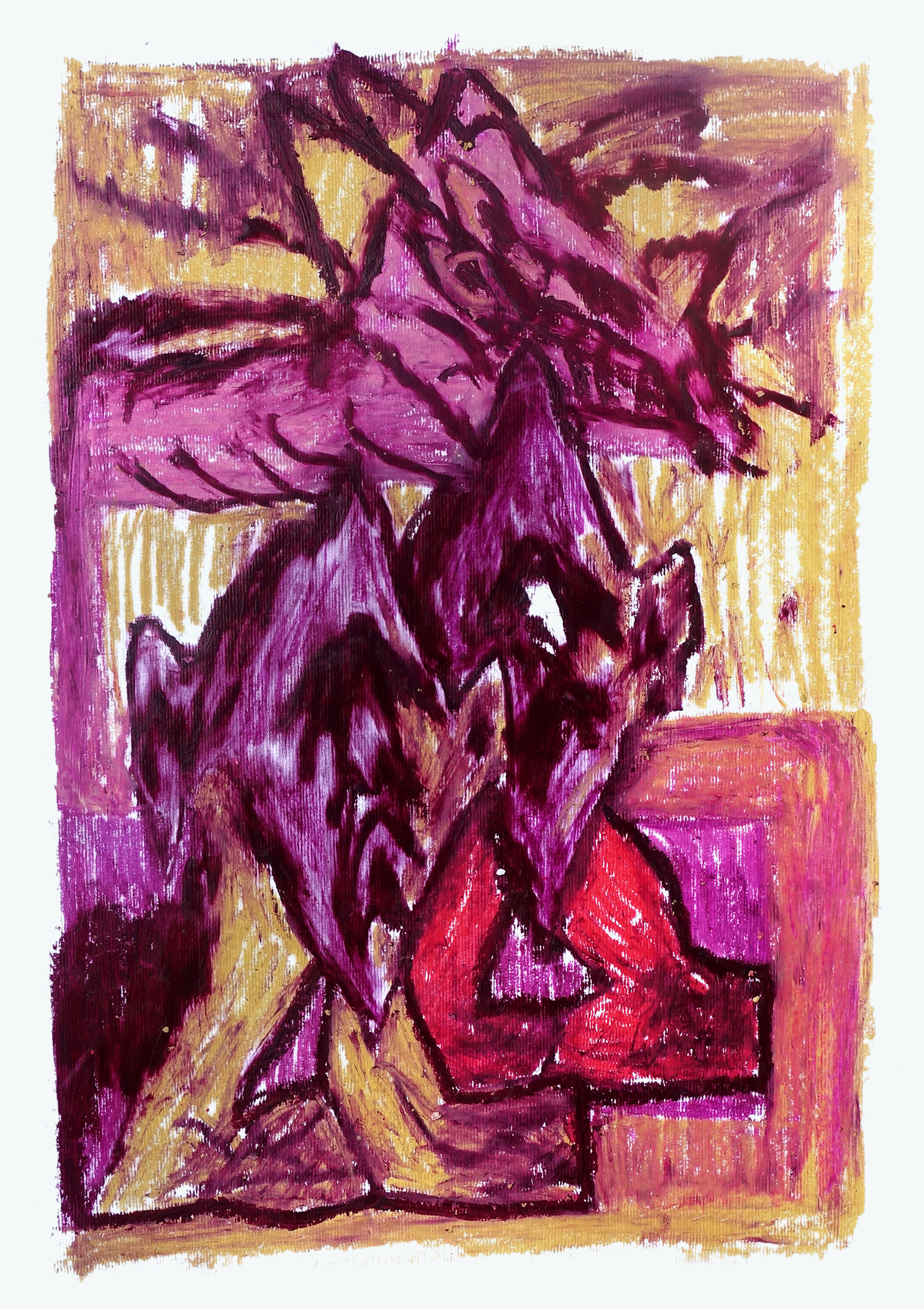  Disegni Sfilettati #1oil pastels on paper, 50x35 cm, 2023