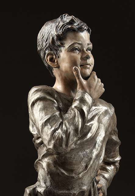 The Young Thinker Close Frontal View by Angela Mia