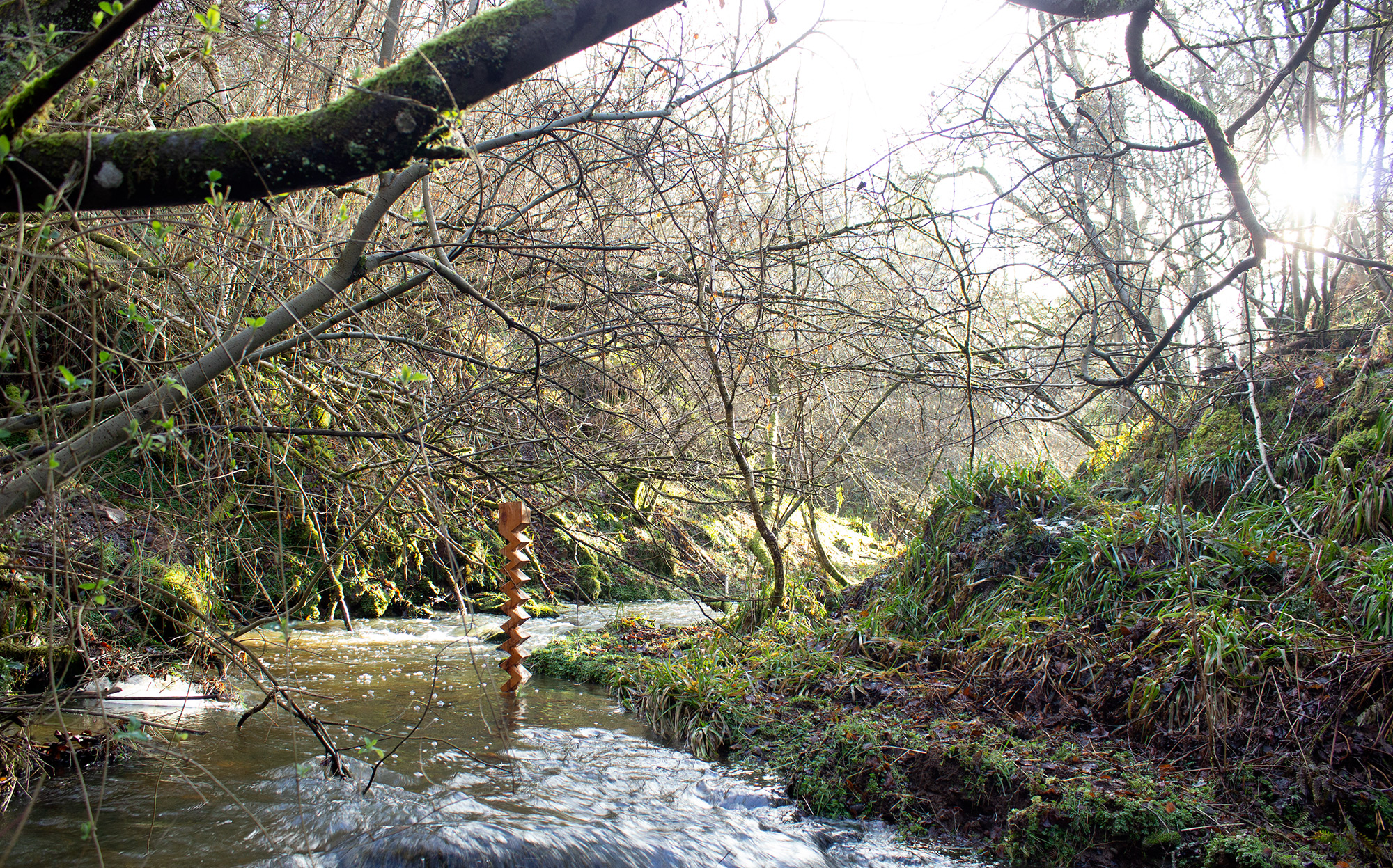Maggie Bowie’s Glen (Broken column), Yew wood, 43.5 inches high