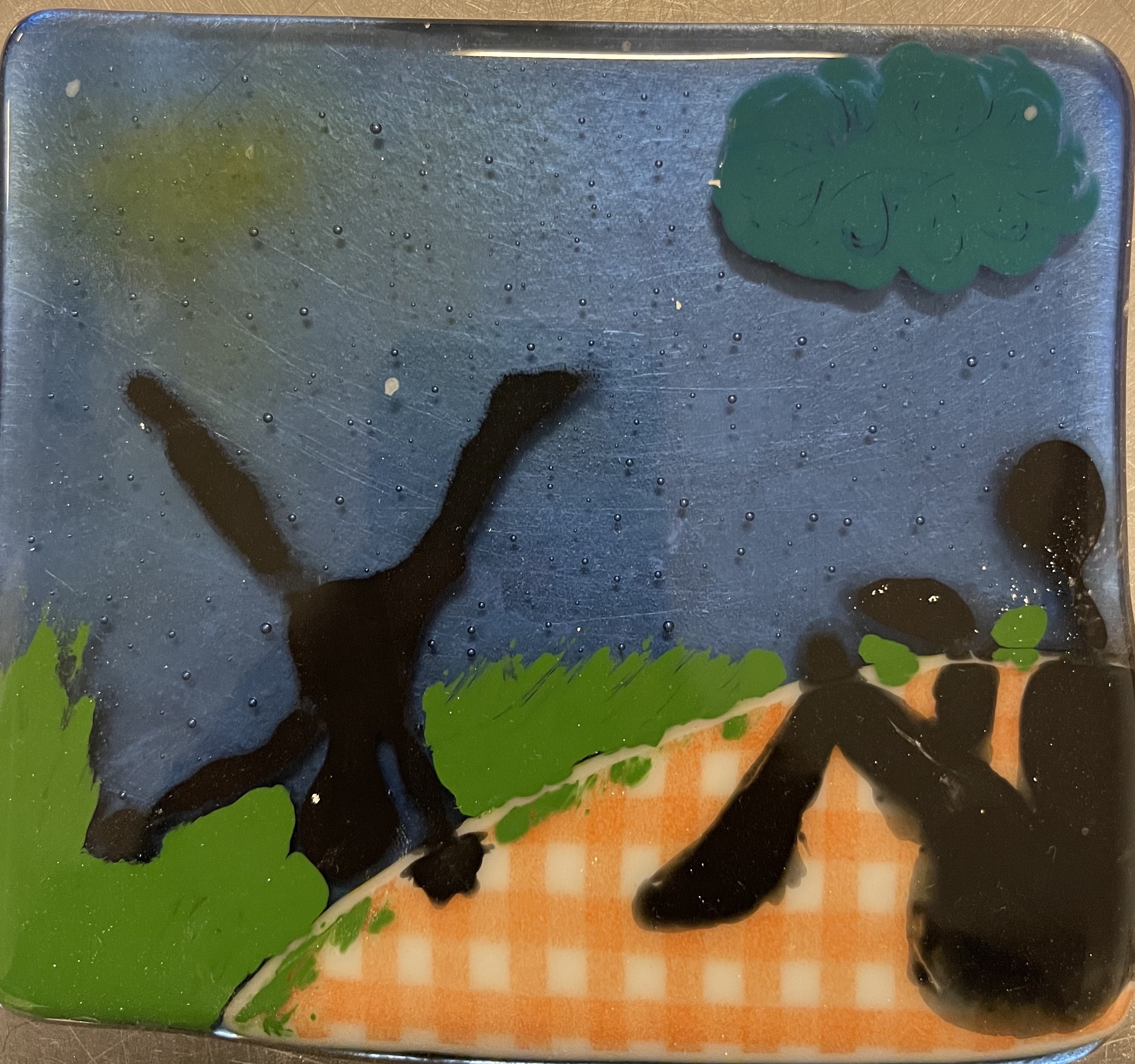 A picnic in the Park, Glass Panel, 2022