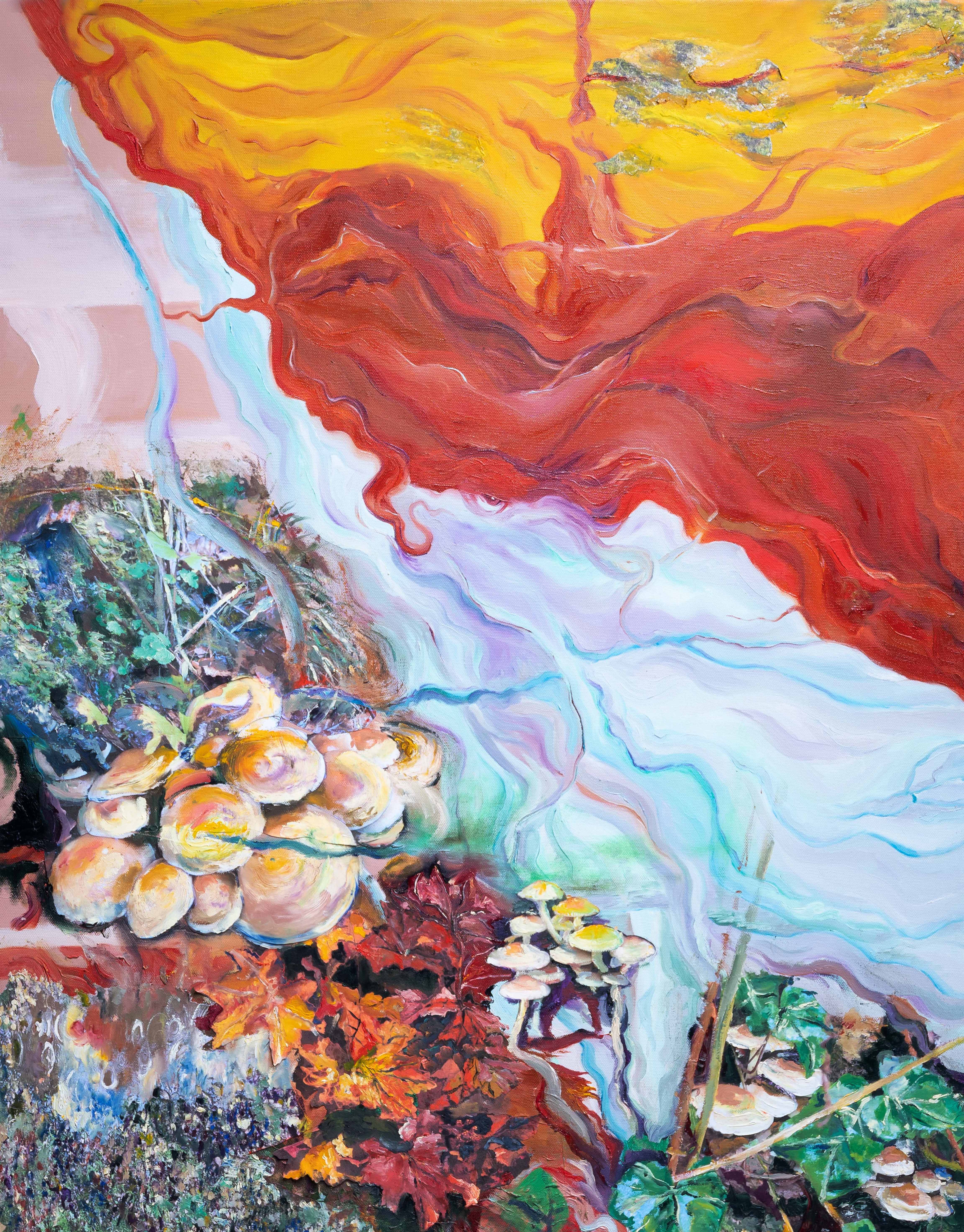Automne, huile sur toile, 100 cm x 50 cm