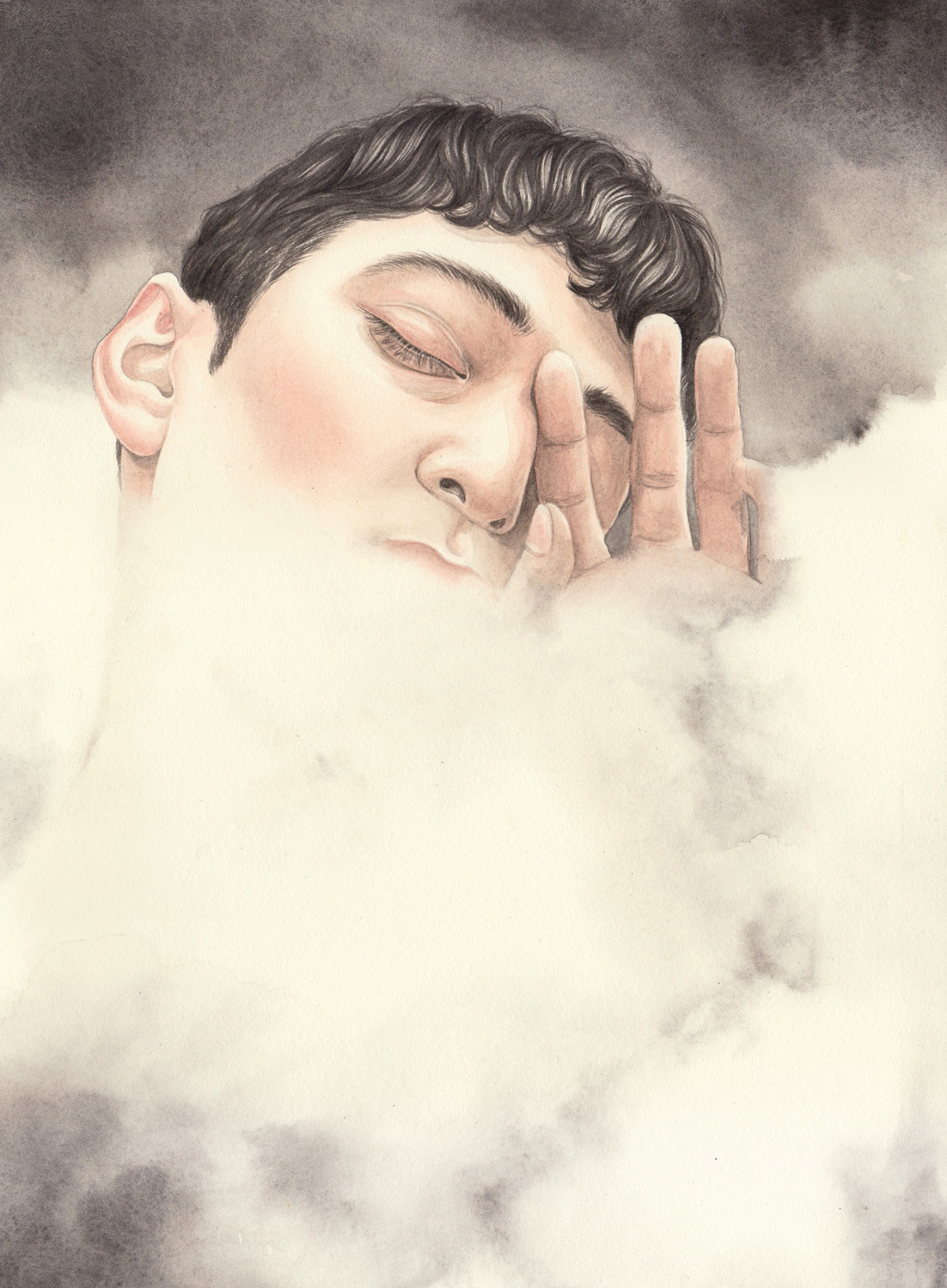 Mist Study 2, Watercolour on Paper, 370 x 255mm, 2015