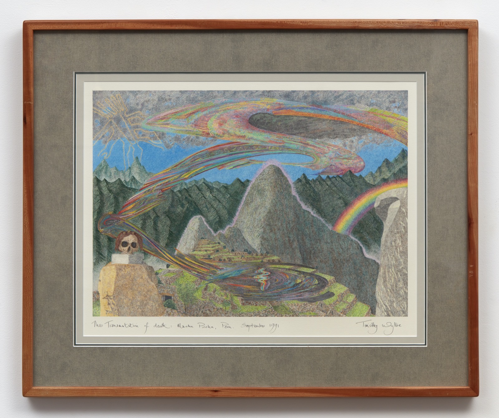Timothy Wylie, The Transformation of Death: Machu Picchu, Peru, 1991, Prismacolor on watercolor paper 17 × 24 in | 43.2 × 61 cm