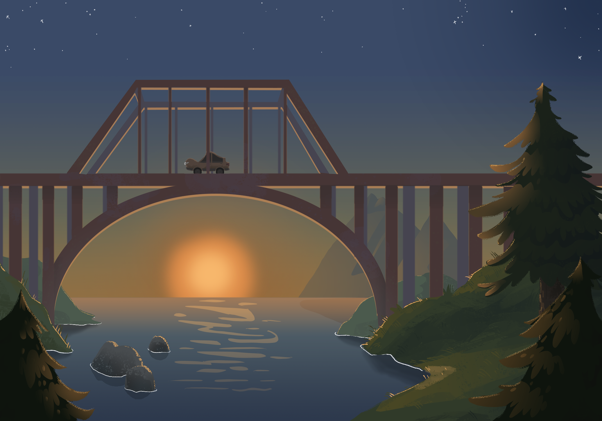 Natural landscape background / natuur achtergrond ge&iuml;nspireerd door Bambi.