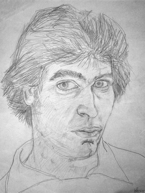 Self Portrait 1975graphite/paper 9x11.75”