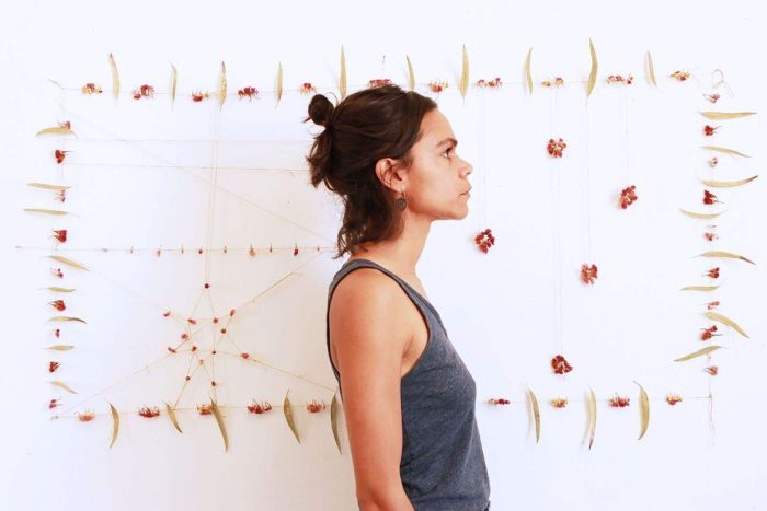 Katie West, ‘Decolonist Flag I’, 2015, natural died string and native Australian plants, unknown dimensions