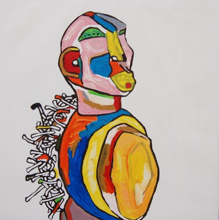 粉紅男子。pink man。oil.canvas, 60 x 60CM 2011 