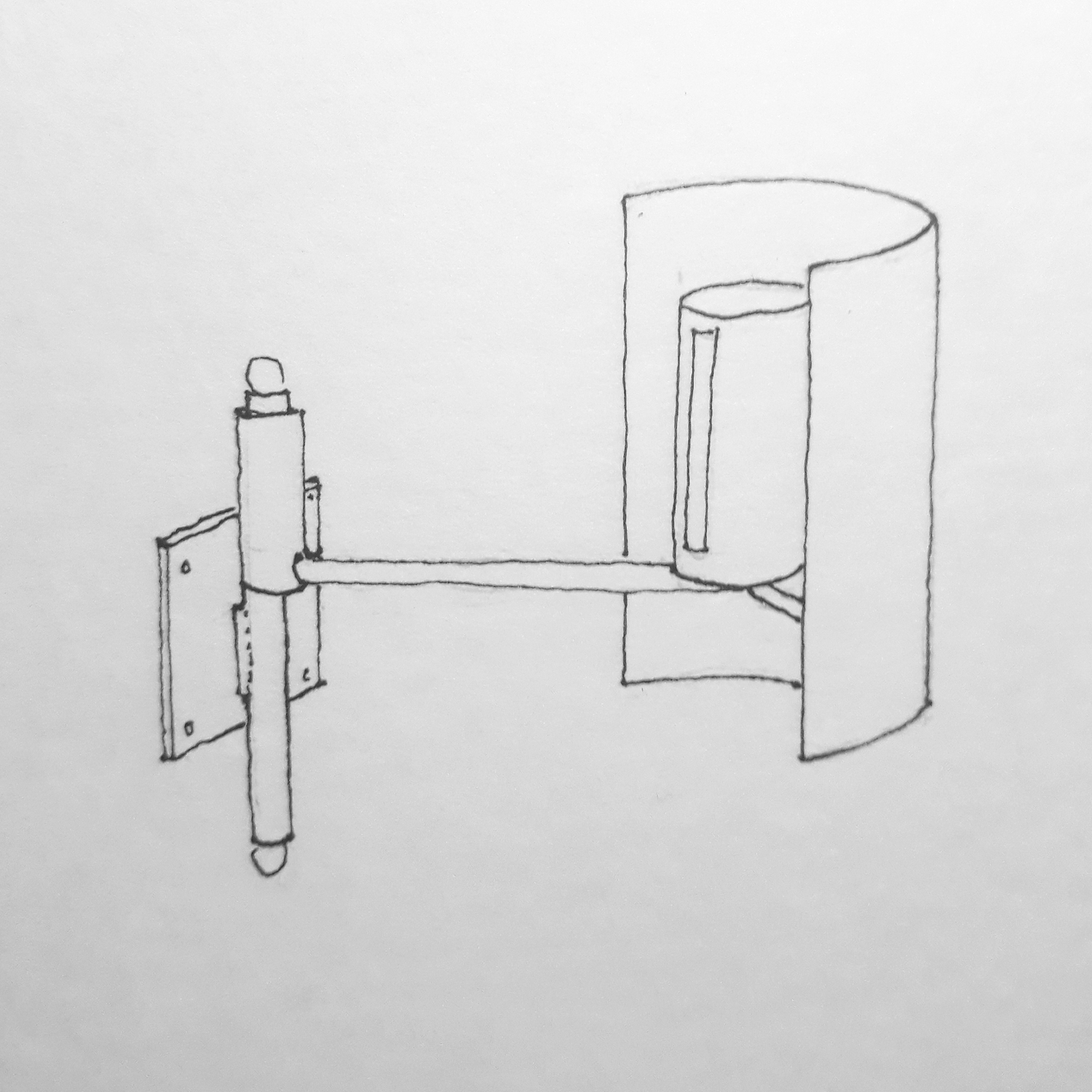Rotatable Reading Lamp: This is the steel version of the Brass reading lamp also in this room, adapted to be mounted directly on the wall and be rotatable. This last feature makes the lamp a perfect bed-side lamp for reading.