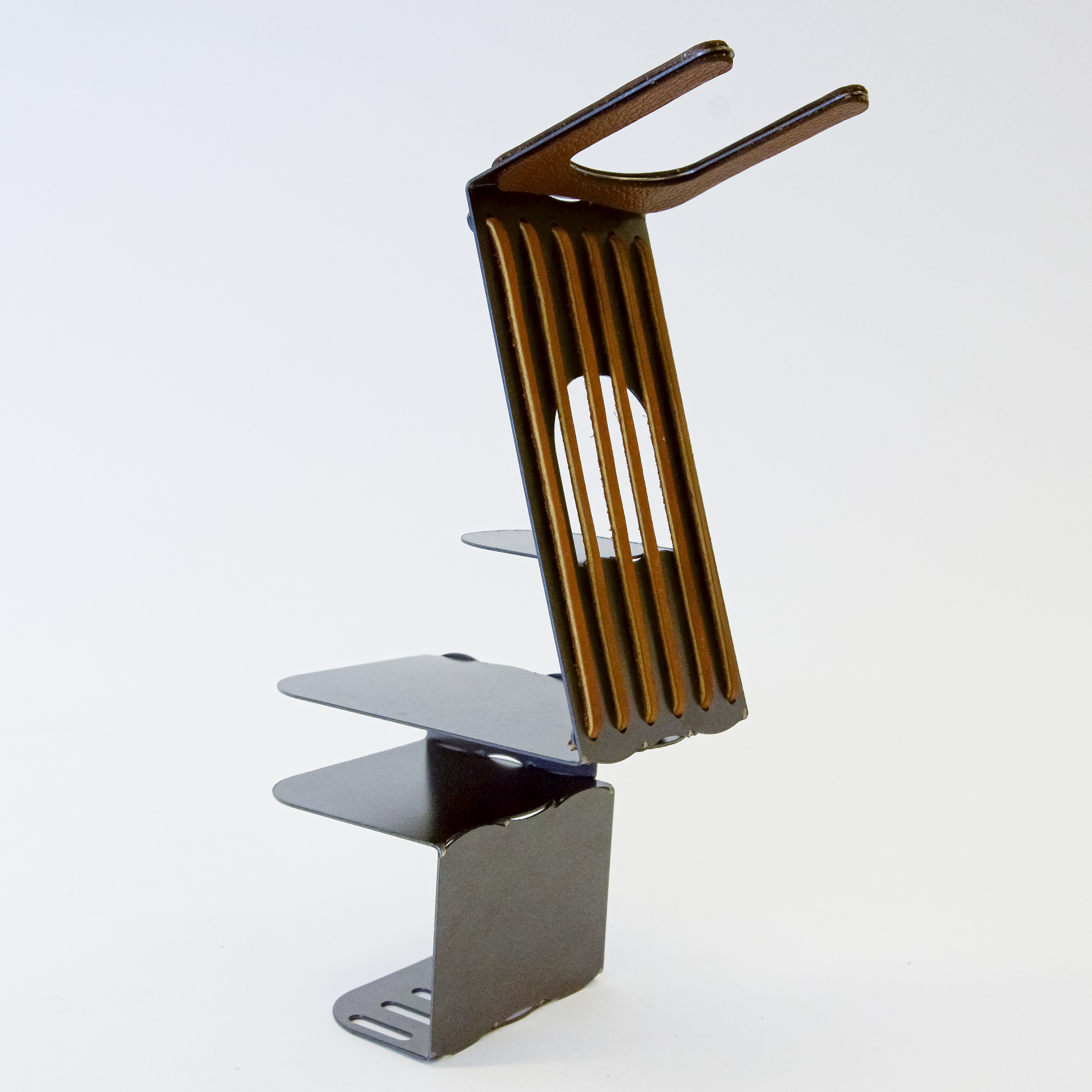 Desk Mounted Guitar Stand, 2022 (Metal, Leather, Powder Coat)