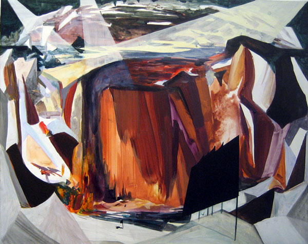 Untitled (Orange Inversion), acrylic on board, 16x20”, 41x51cm 