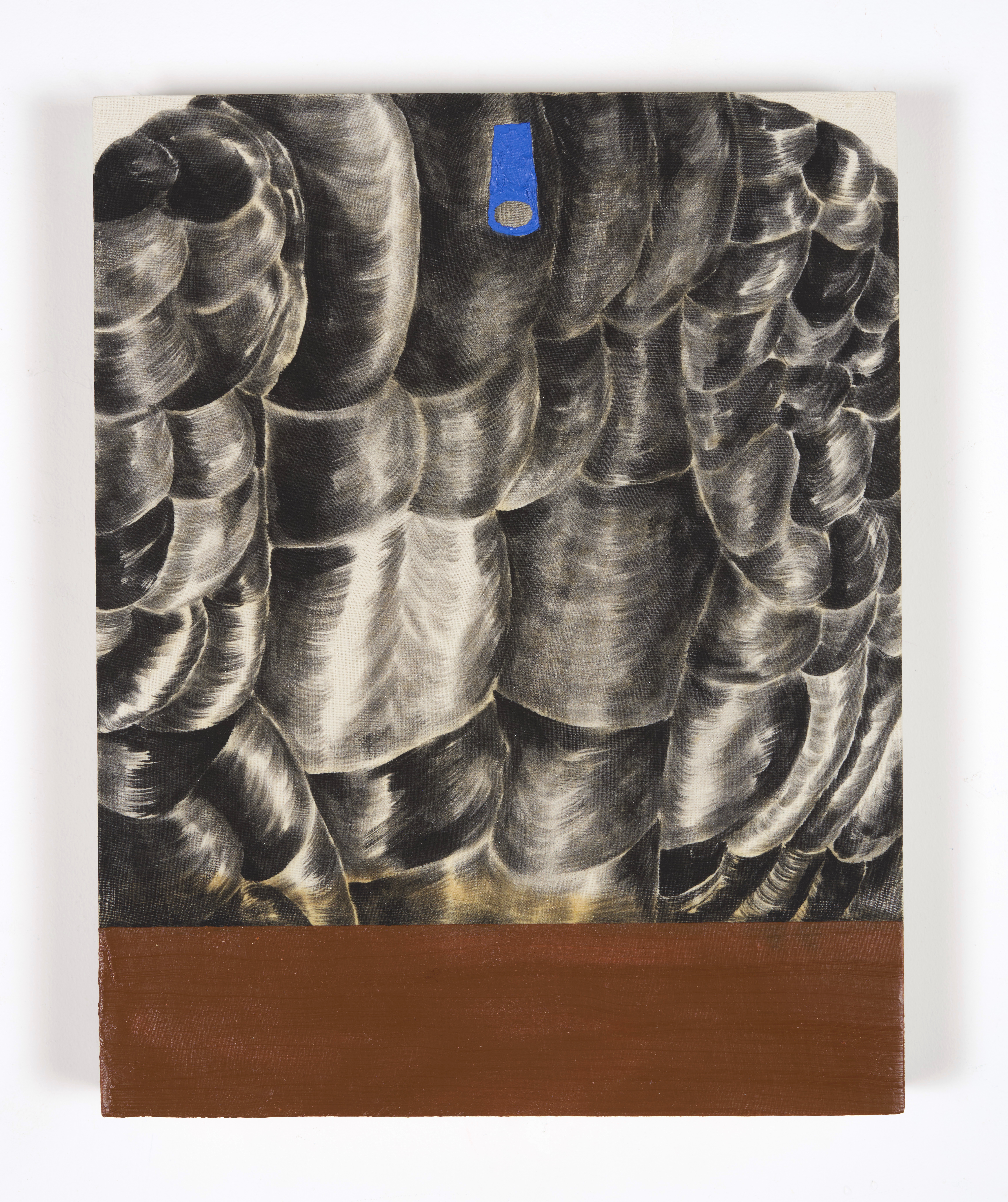 Puffer, 2023, Oil paint and charcoal on linen, 11”x14”.
